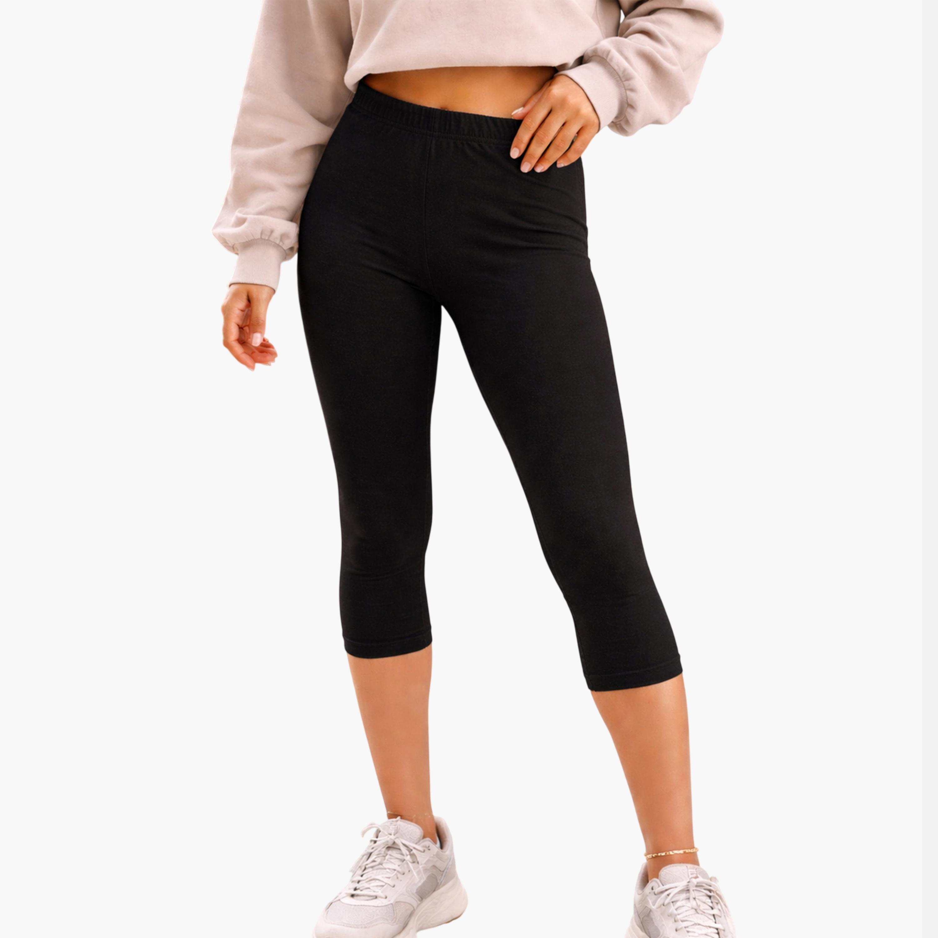مجموعة من 2 ليقنز كابري بنسيج مطاطي للبنات-girls-clothing-bottoms-leggings-image-2