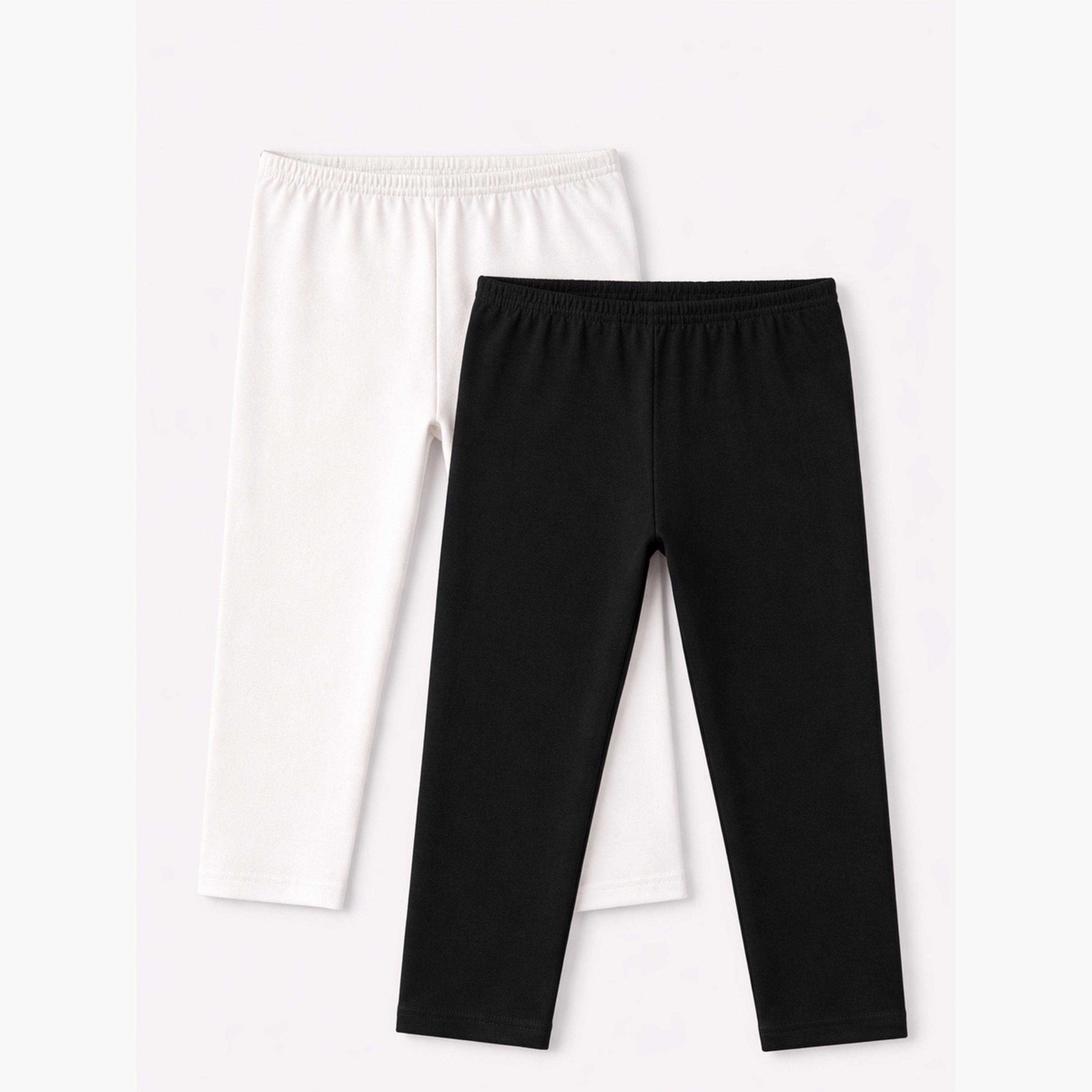 مجموعة من 2 ليقنز كابري بنسيج مطاطي للبنات-girls-clothing-bottoms-leggings-image-4