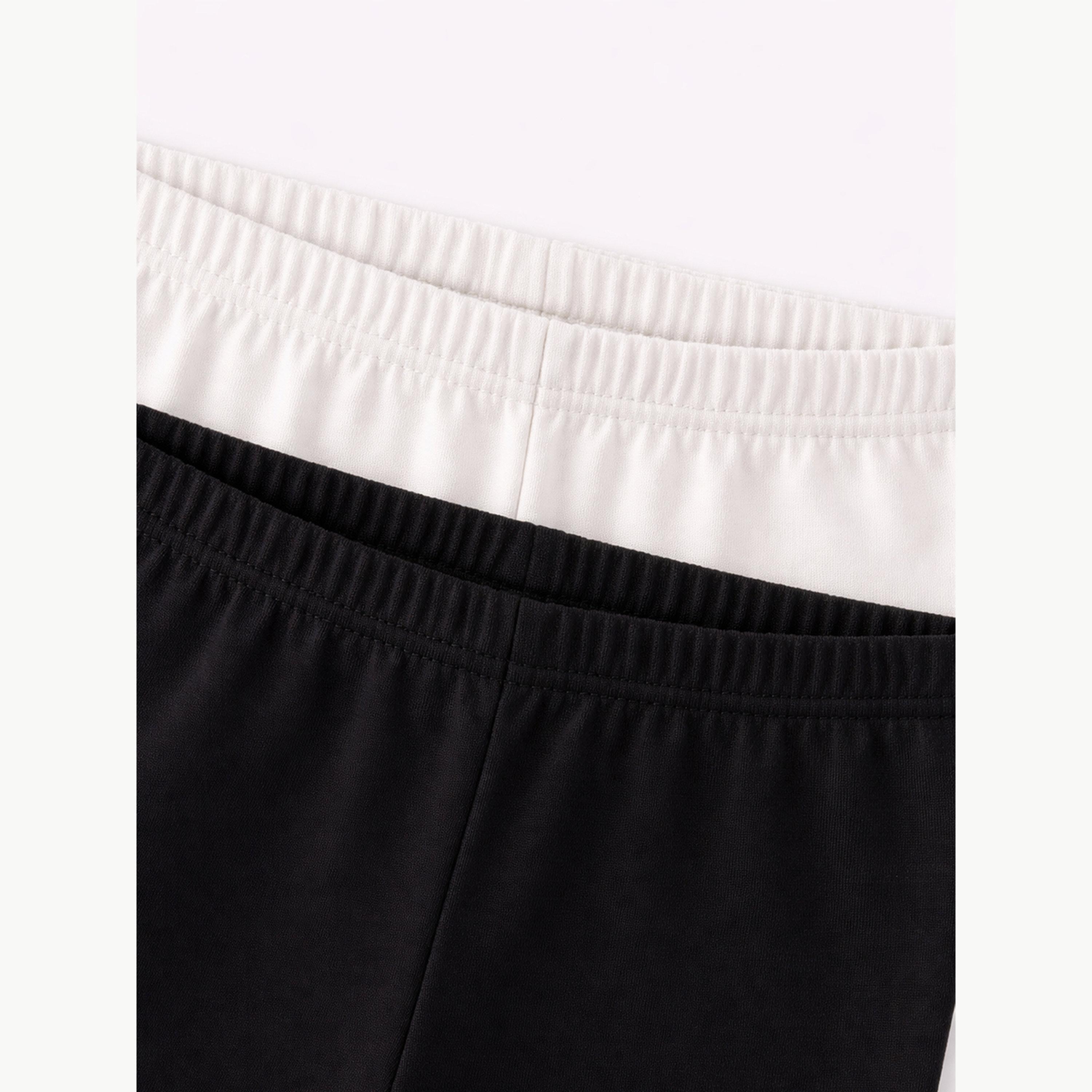 مجموعة من 2 ليقنز كابري بنسيج مطاطي للبنات-girls-clothing-bottoms-leggings-image-7