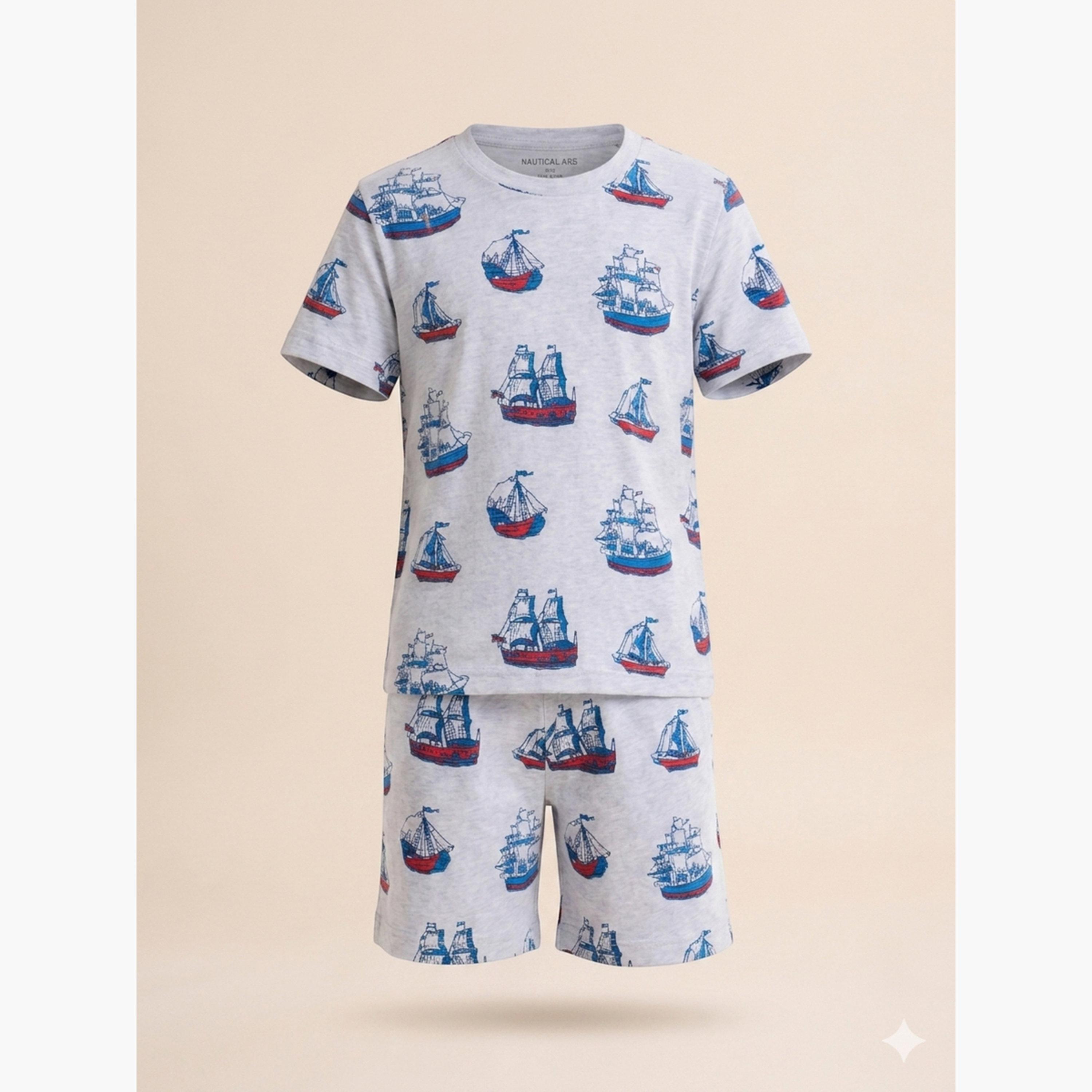 مجموعة من شورت وتيشيرت بطبعة-boys-clothing-setsandcoords-image-5