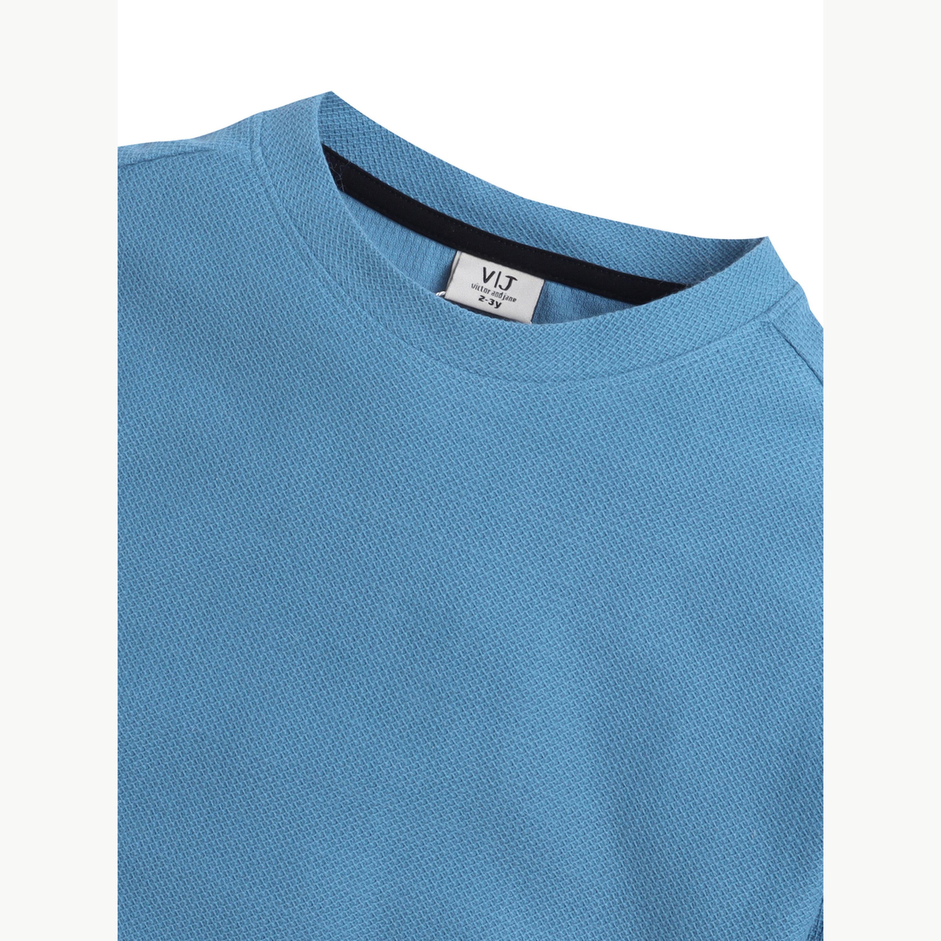 تيشيرت بياقة دائرية محبوك بتفاصيل بارزة الملمس للأولاد-boys-clothing-tshirtsandpolos-image-4