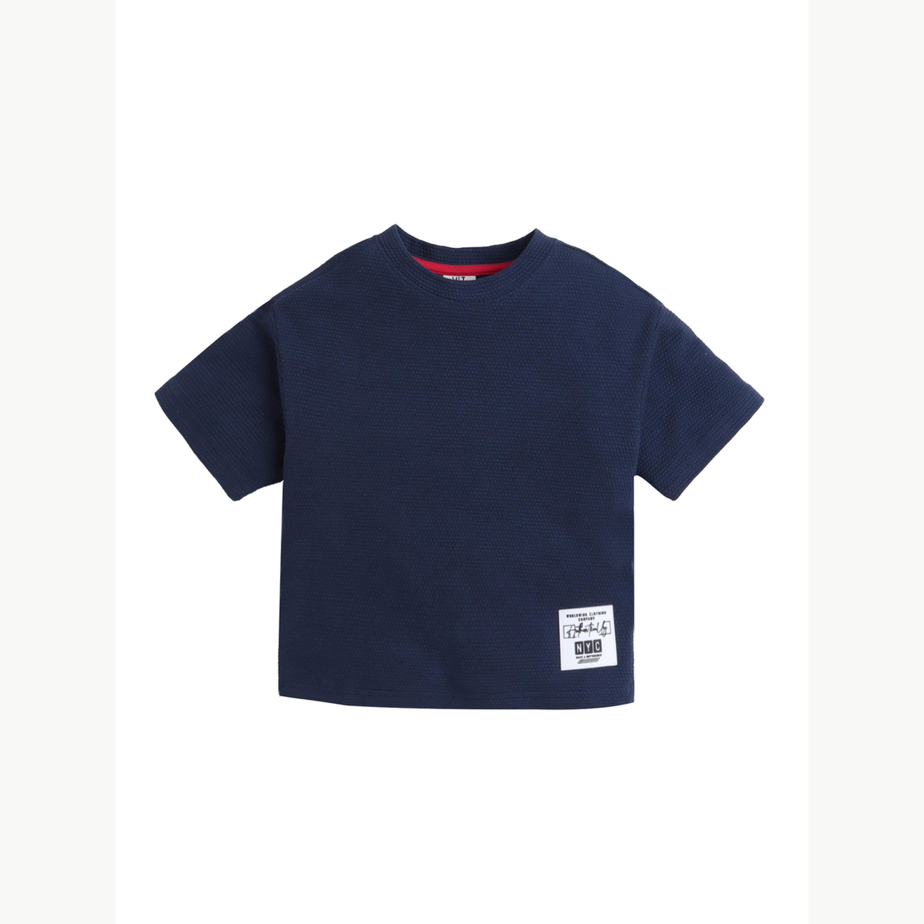 Victor and Jane X Styli Boys Textured Knit Round Neck T-Shirt-boys-clothing-tshirtsandpolos-image-3