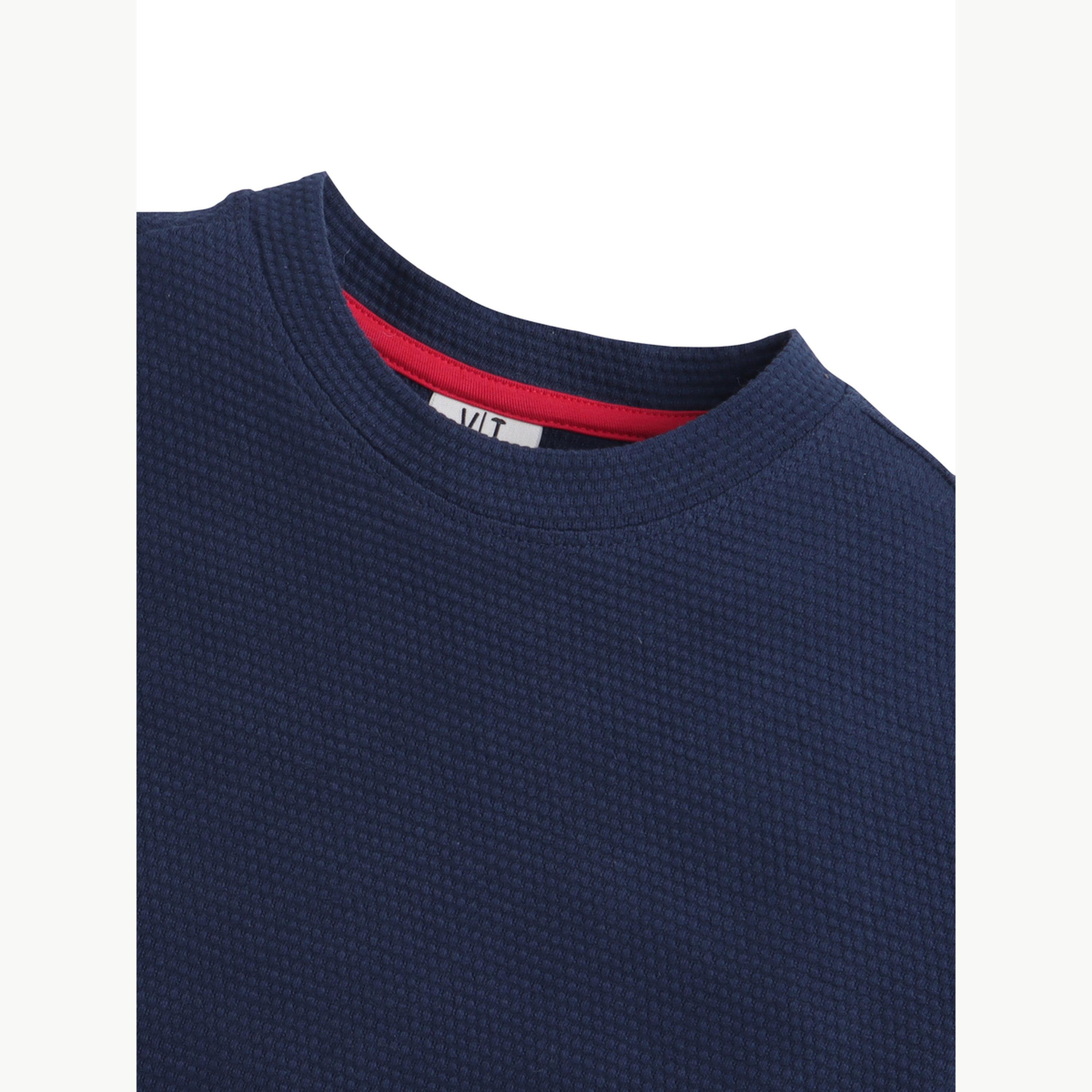 Victor and Jane X Styli Boys Textured Knit Round Neck T-Shirt-boys-clothing-tshirtsandpolos-image-4