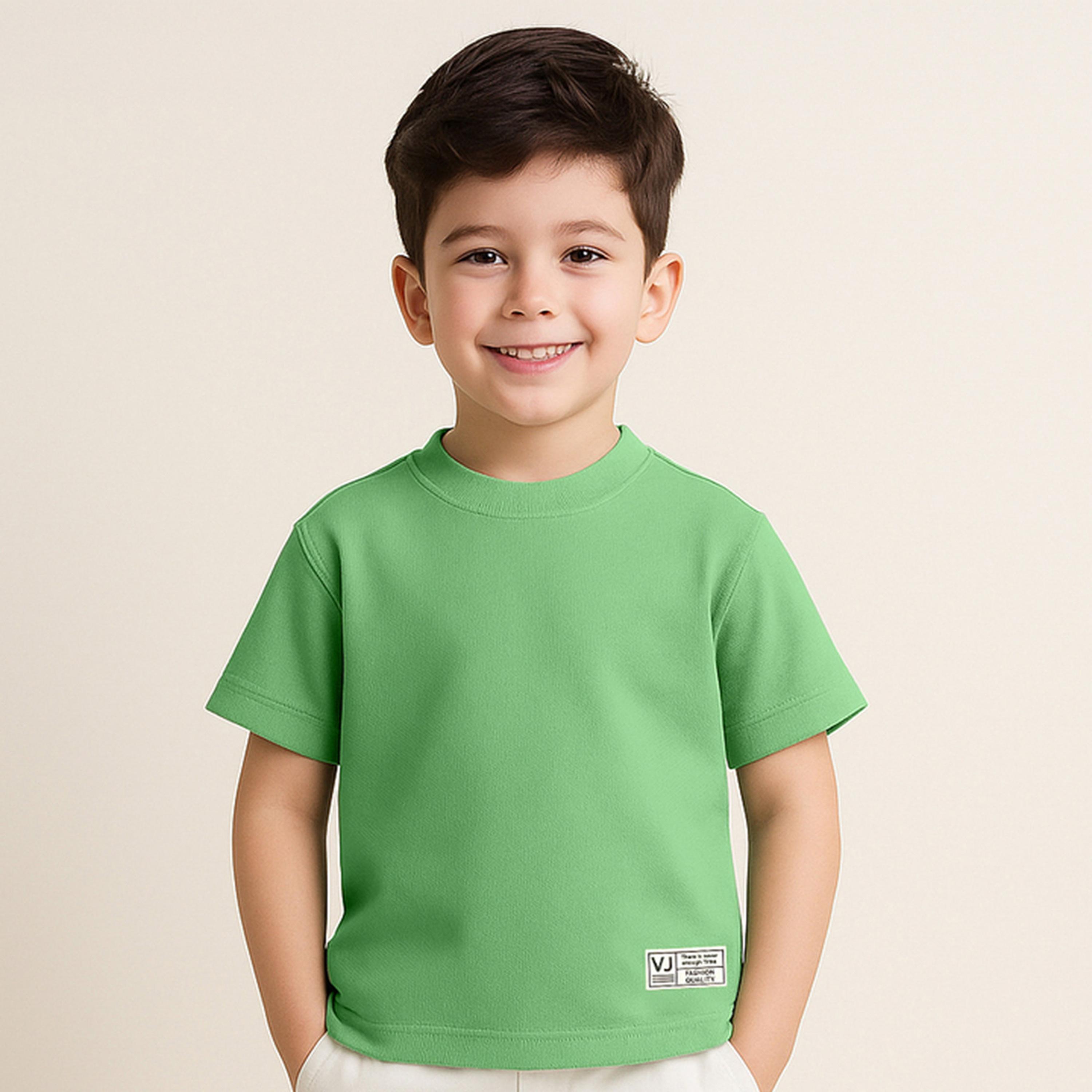 Victor and Jane X Styli Boys Textured Knit Round Neck T-Shirt-boys-clothing-tshirtsandpolos-image-1