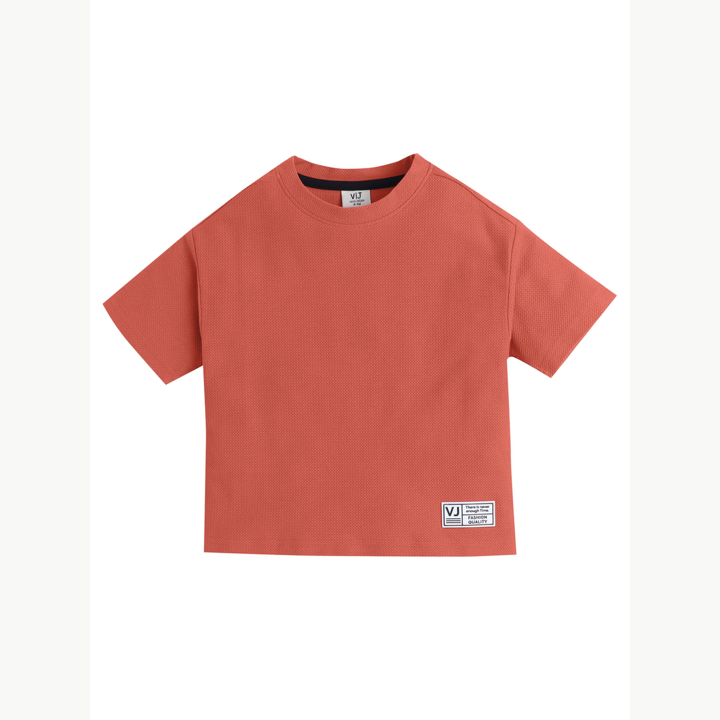 Victor and Jane X Styli Boys Textured Knit Round Neck T-Shirt-boys-clothing-tshirtsandpolos-image-3