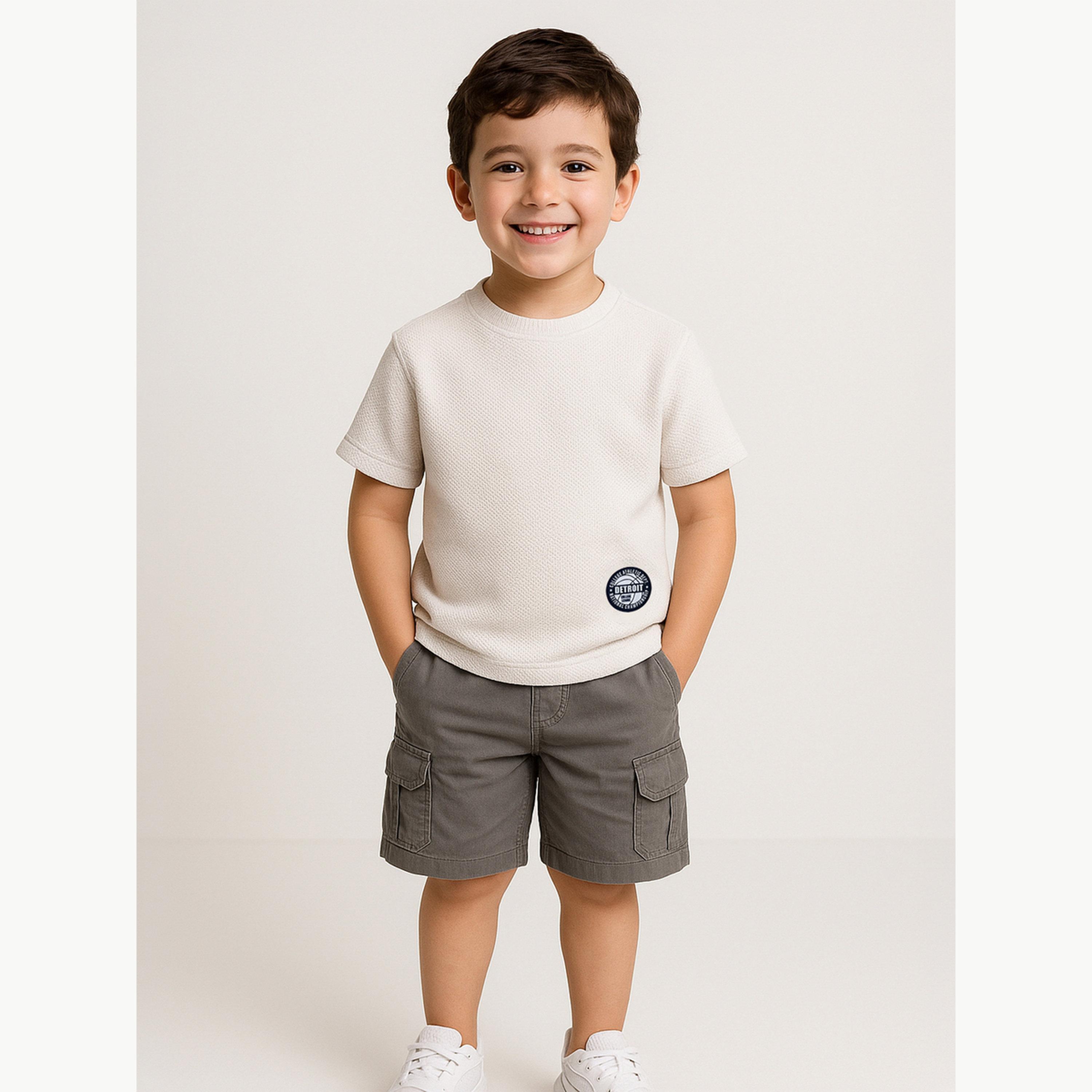 Victor and Jane X Styli Boys Textured Knit Round Neck T-Shirt-boys-clothing-tshirtsandpolos-image-2