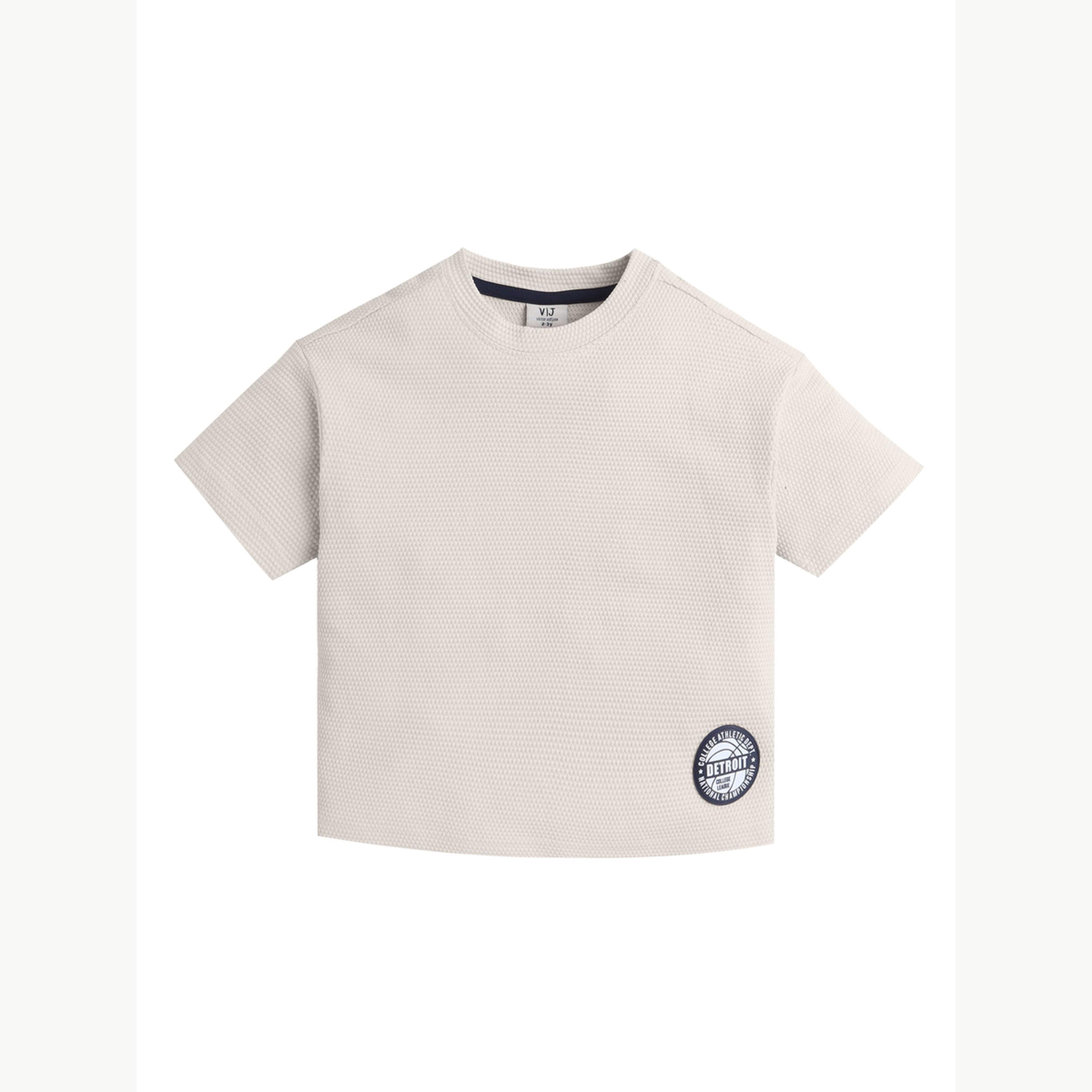تيشيرت بياقة دائرية محبوك بتفاصيل بارزة الملمس للأولاد-boys-clothing-tshirtsandpolos-image-3