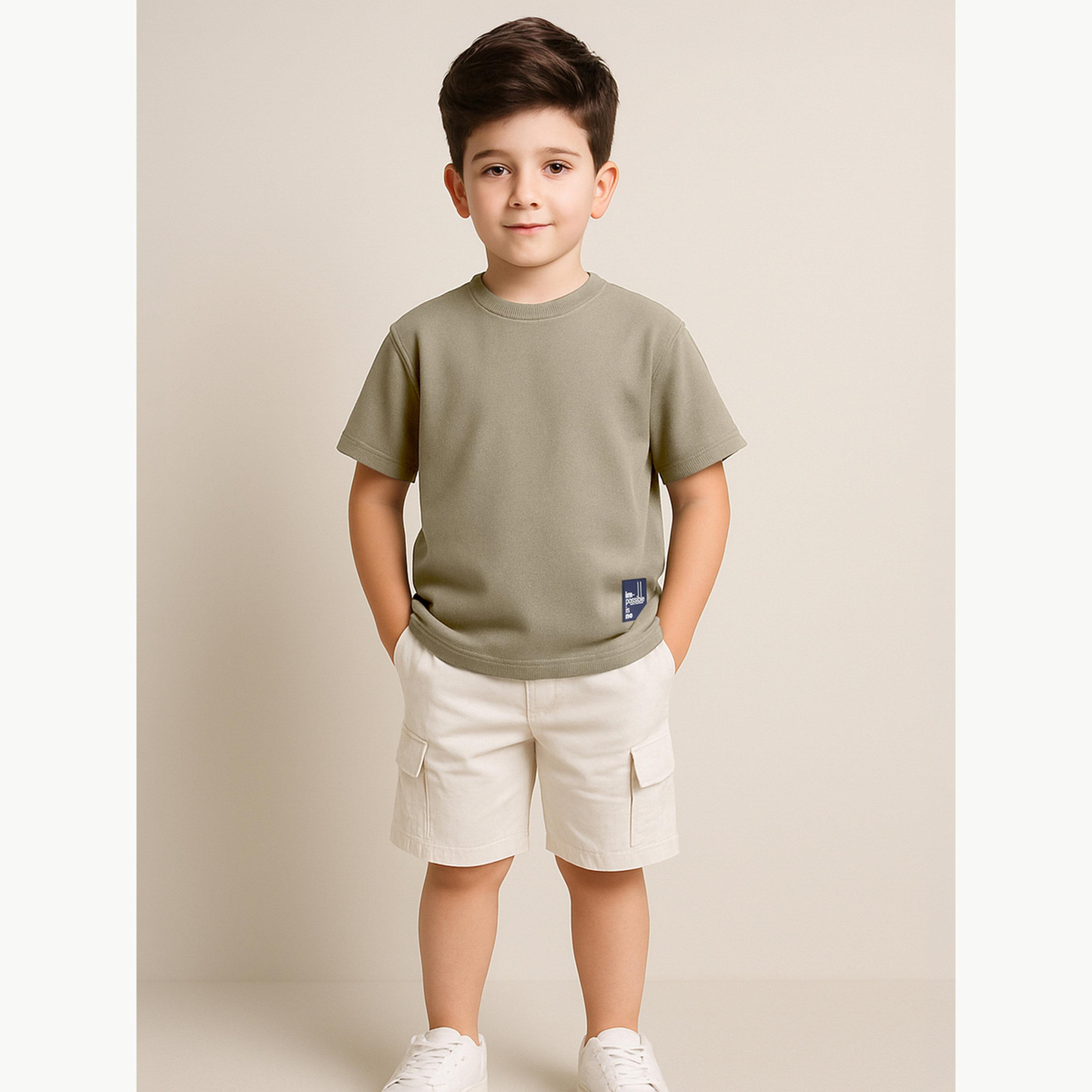 Victor and Jane X Styli Boys Textured Knit Round Neck T-Shirt-boys-clothing-tshirtsandpolos-image-2