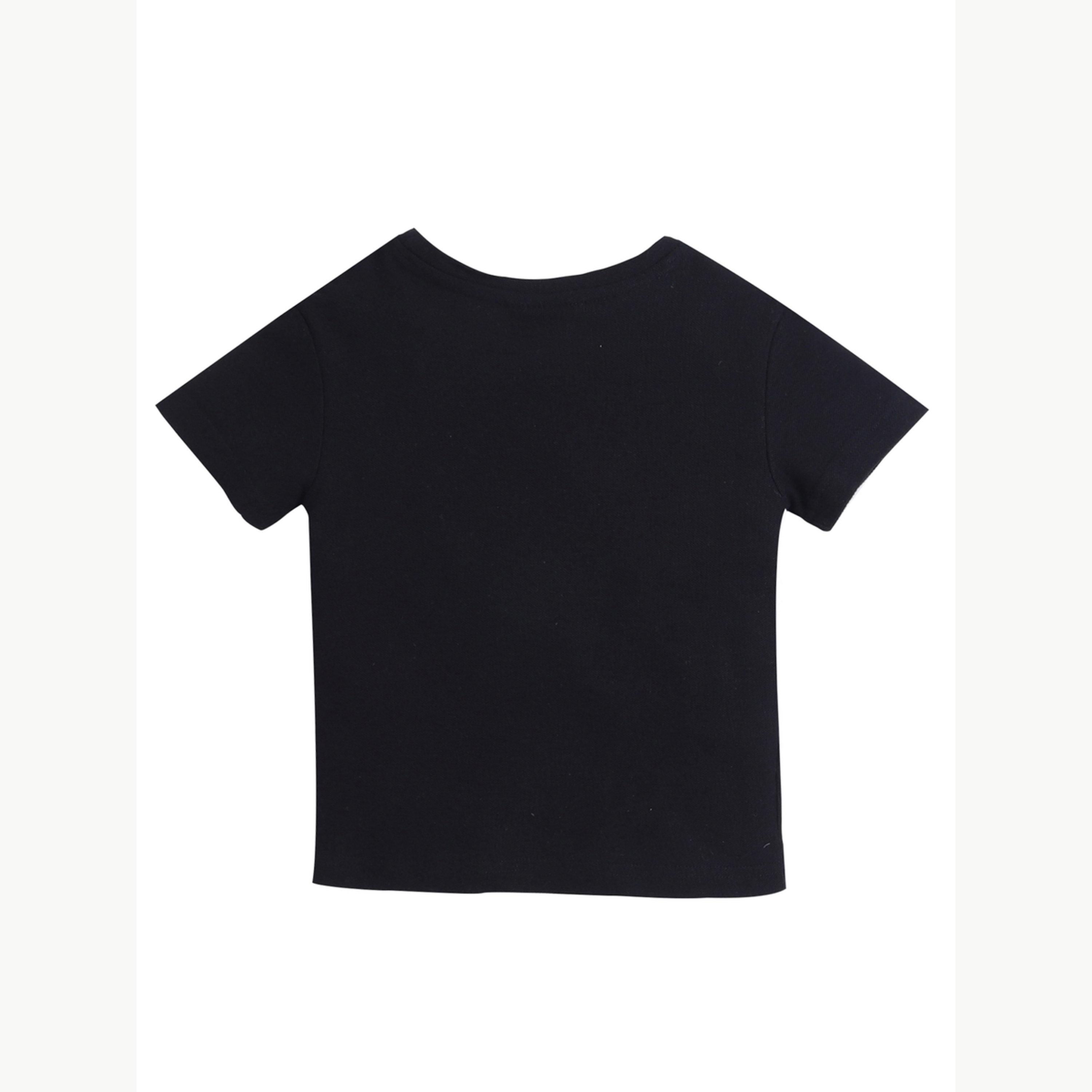 تيشيرت بيكيه بياقة دائرية وطبعة كتابة للأولاد-boys-clothing-tshirtsandpolos-image-4