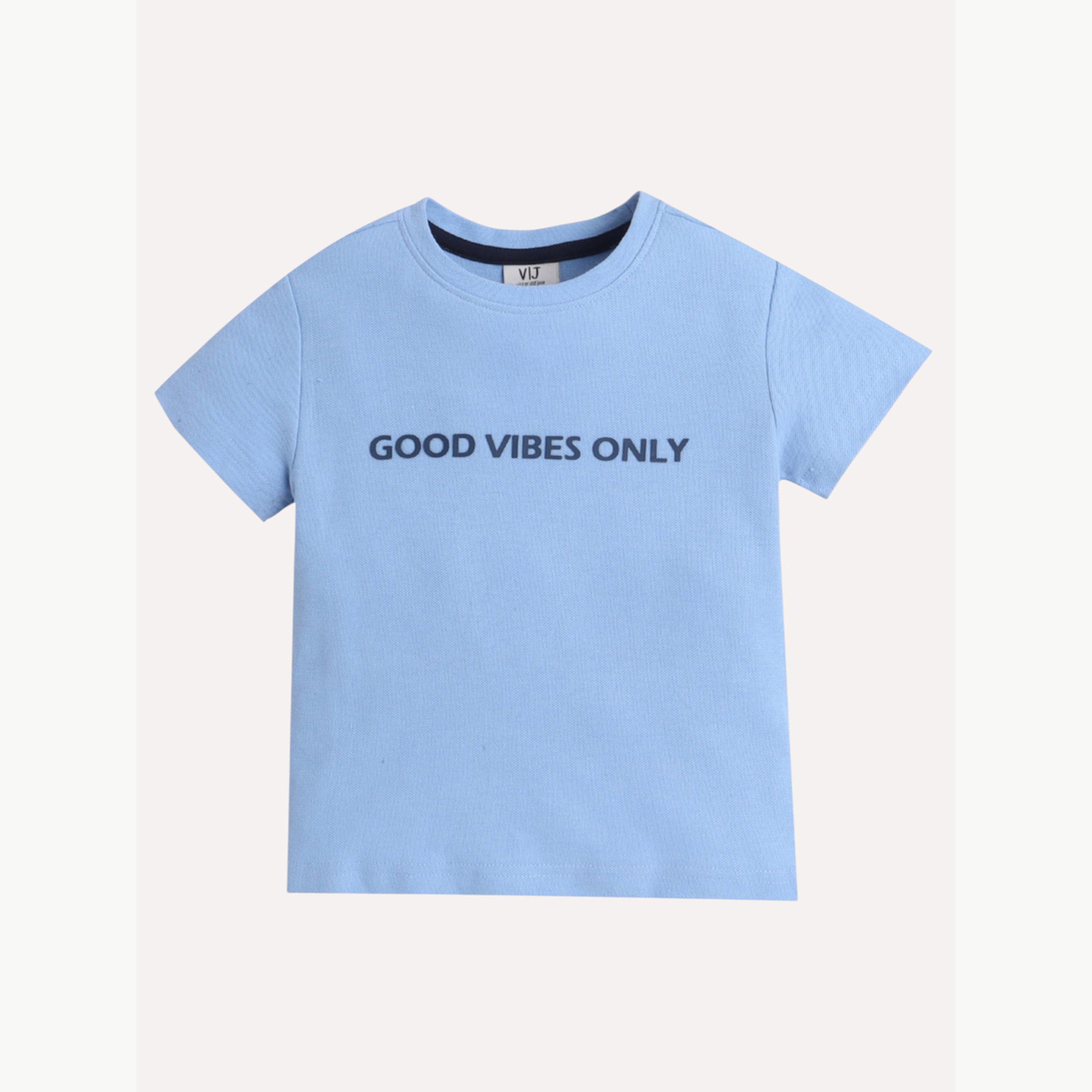 تيشيرت بيكيه بياقة دائرية وطبعة كتابة للأولاد-boys-clothing-tshirtsandpolos-image-4