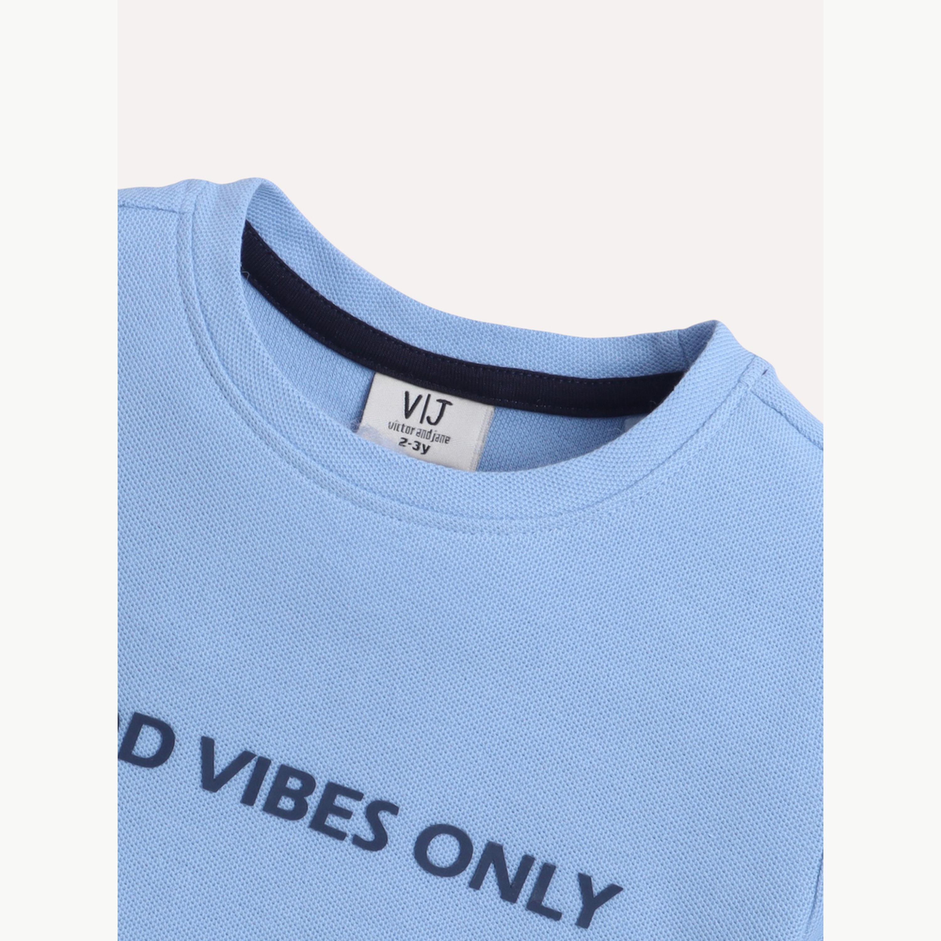 تيشيرت بيكيه بياقة دائرية وطبعة كتابة للأولاد-boys-clothing-tshirtsandpolos-image-6