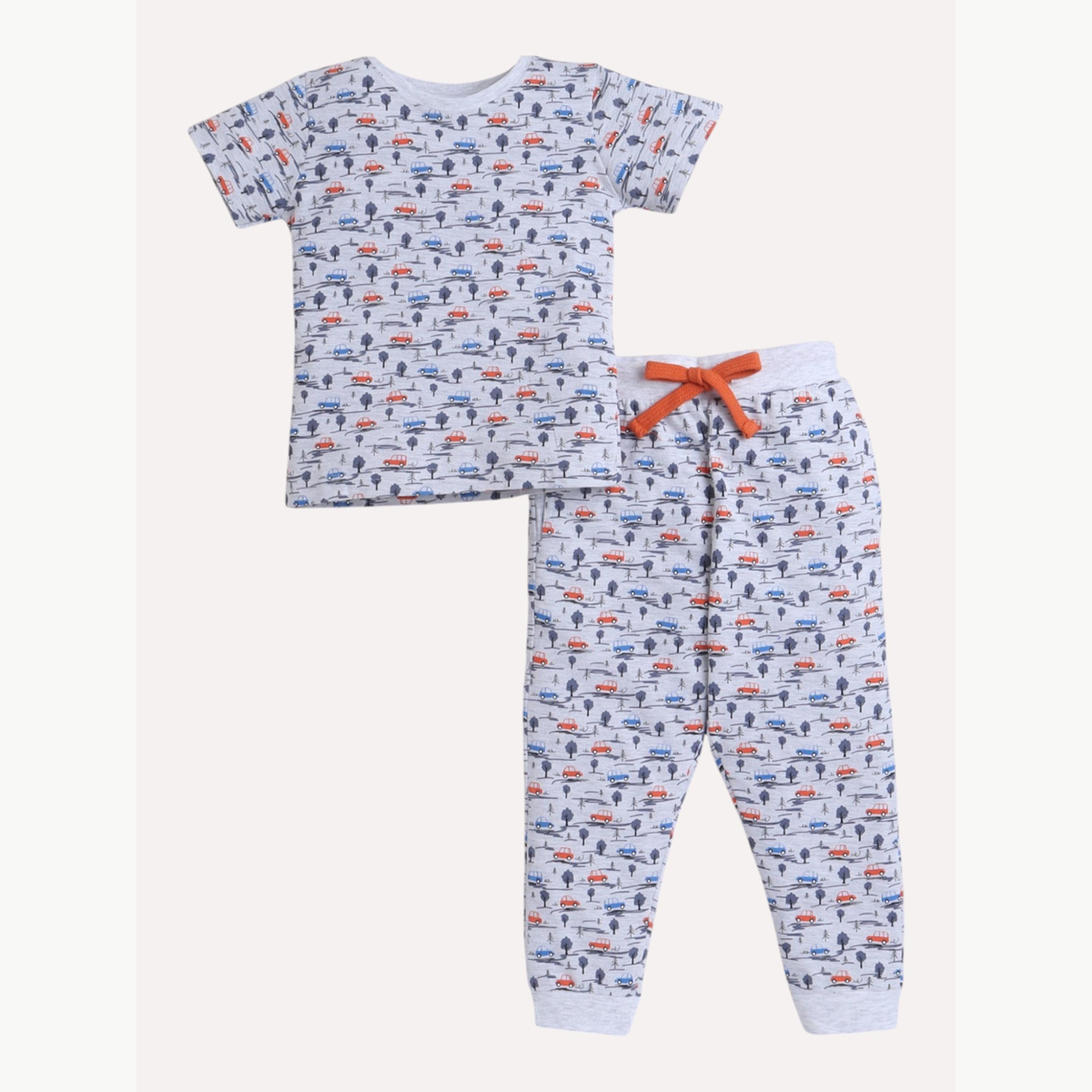 طقم بيجاما من بنطال وتيشيرت بطبعة كاملة للأولاد-boys-clothing-nightwear-image-1