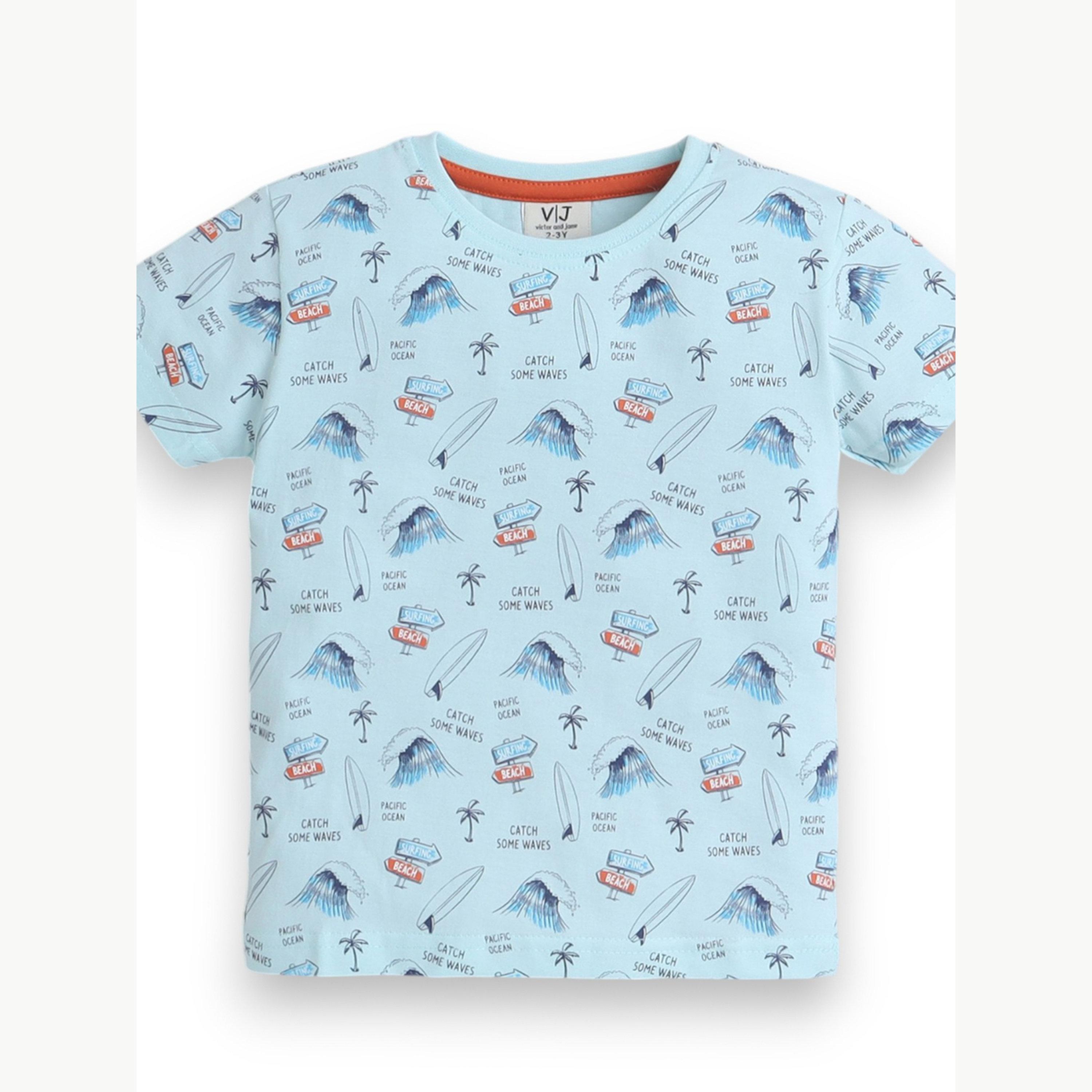 Victor and Jane X Styli Boys All-Over Print T-Shirt and Pyjama Set-boys-clothing-nightwear-image-3
