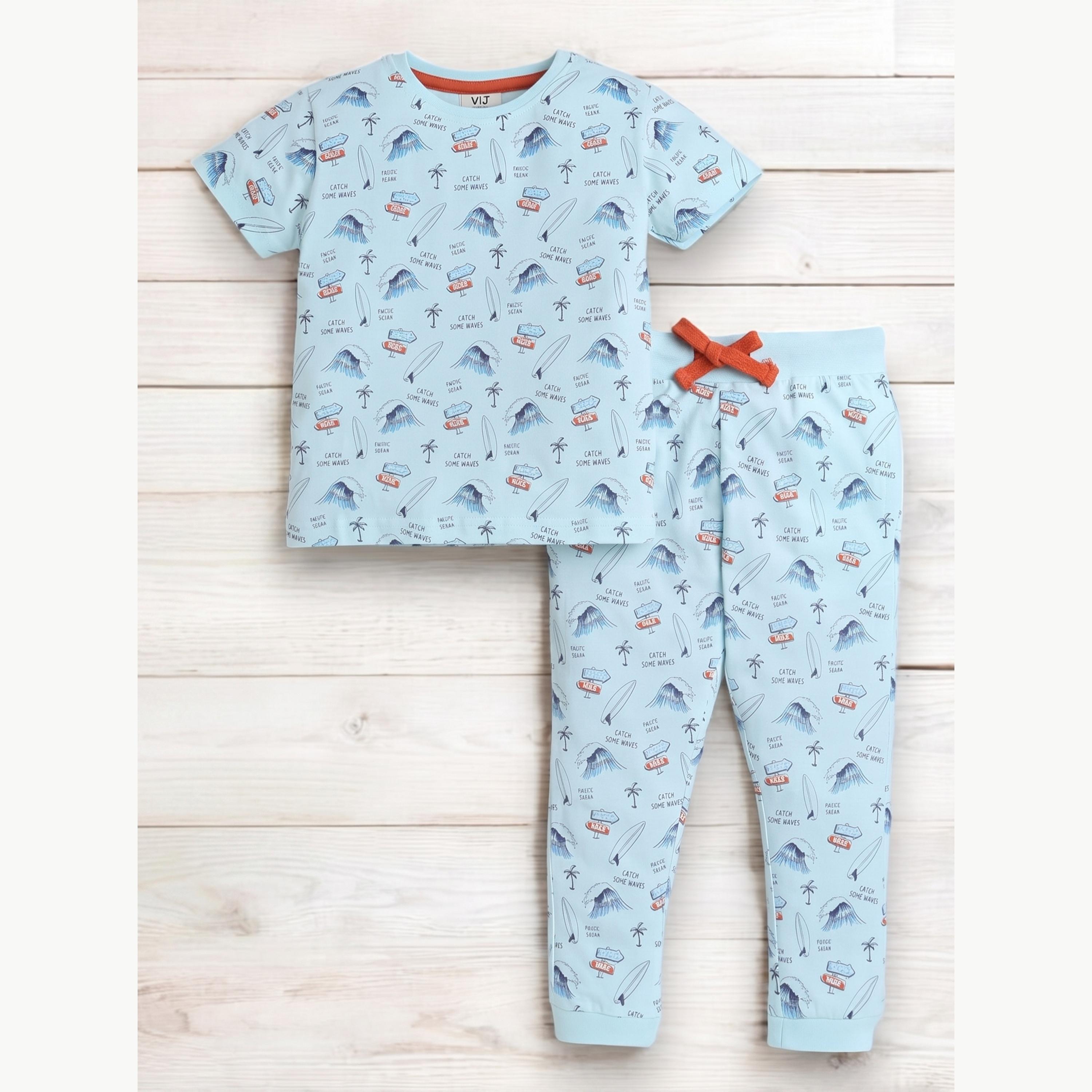 Victor and Jane X Styli Boys All-Over Print T-Shirt and Pyjama Set-boys-clothing-nightwear-image-5