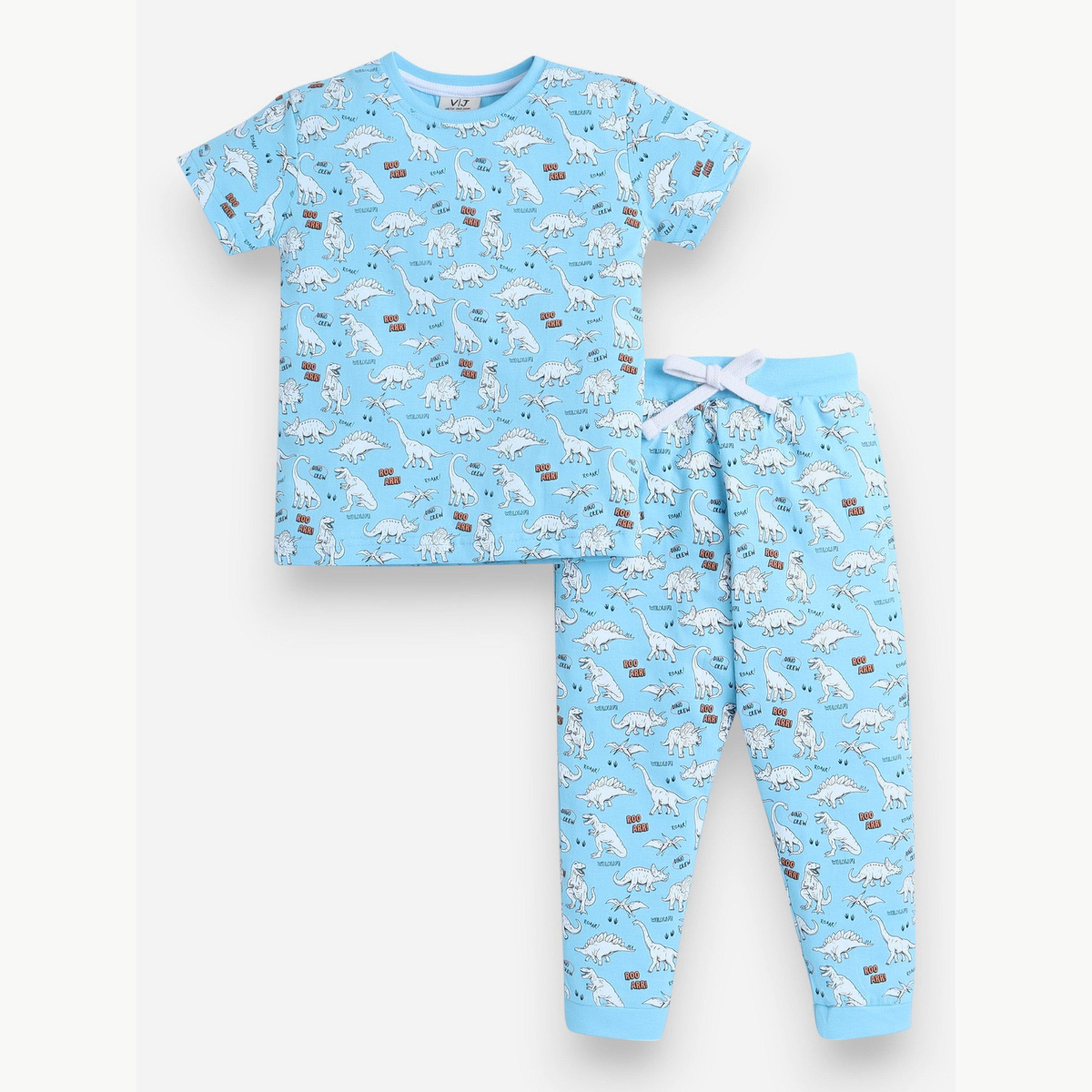 طقم بيجاما من بنطال وتيشيرت مطبع بالكامل-boys-clothing-nightwear-image-1