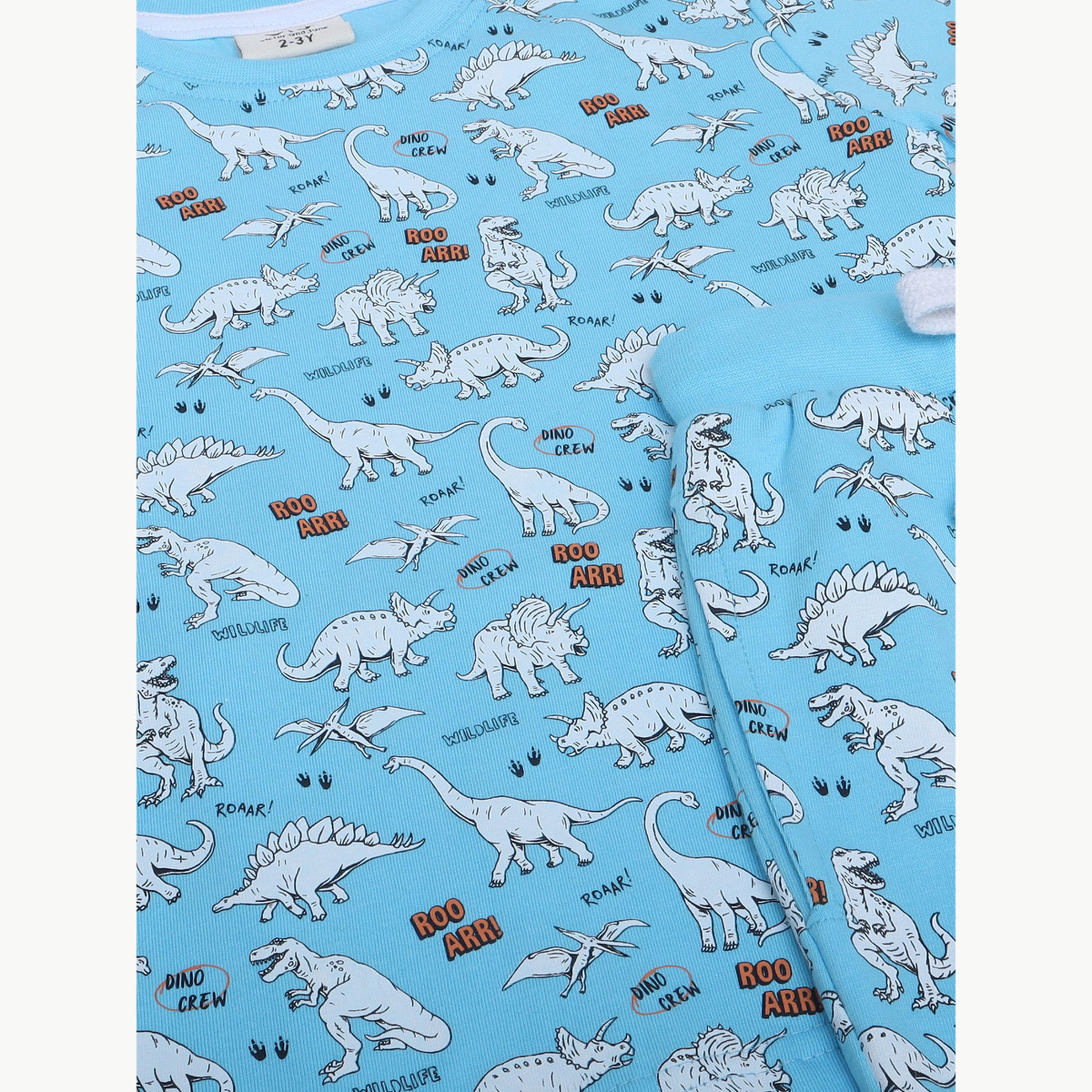 طقم بيجاما من بنطال وتيشيرت مطبع بالكامل-boys-clothing-nightwear-image-5