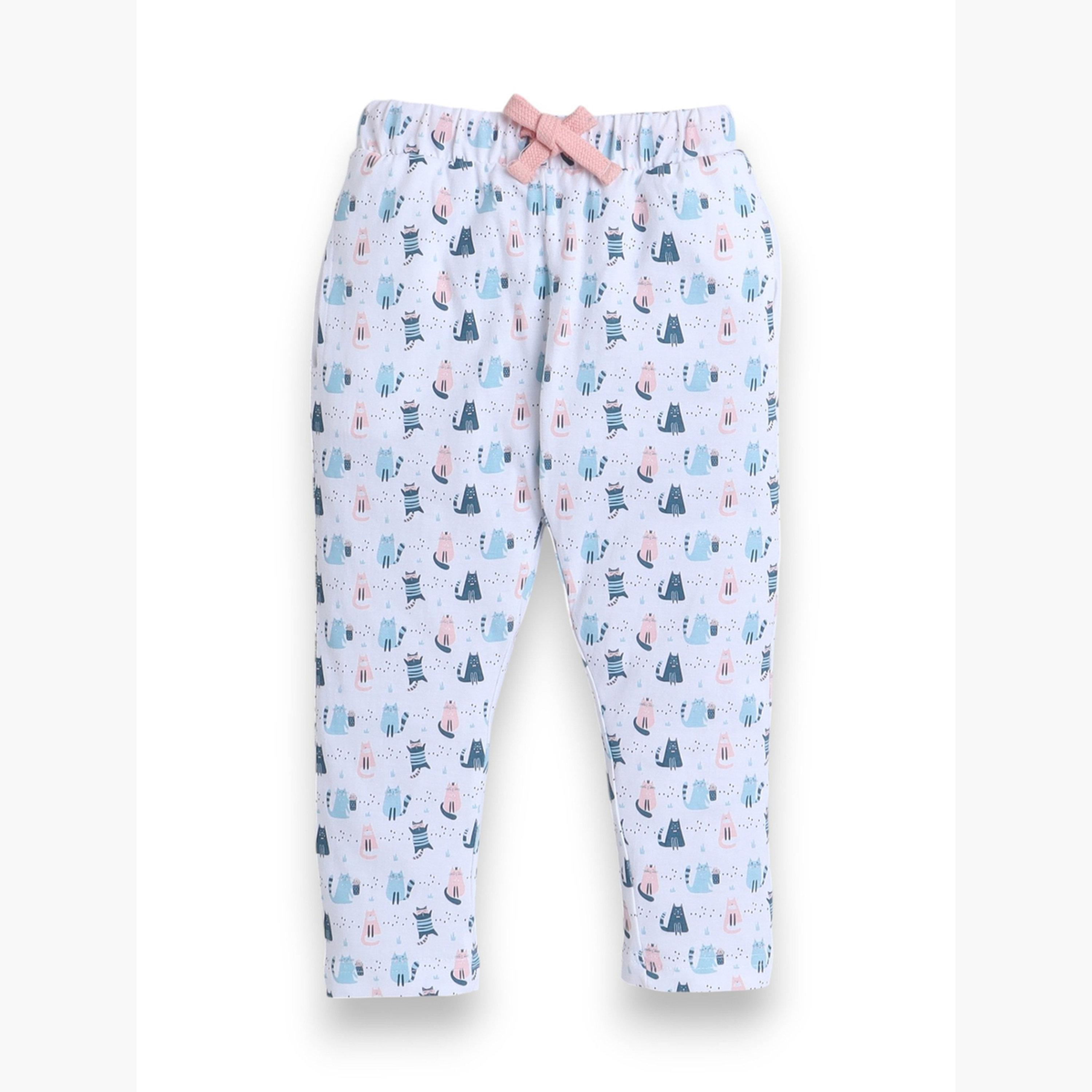 طقم بيجاما من بنطال وتيشيرت بطبعة كاملة-girls-clothing-nightwear-image-4