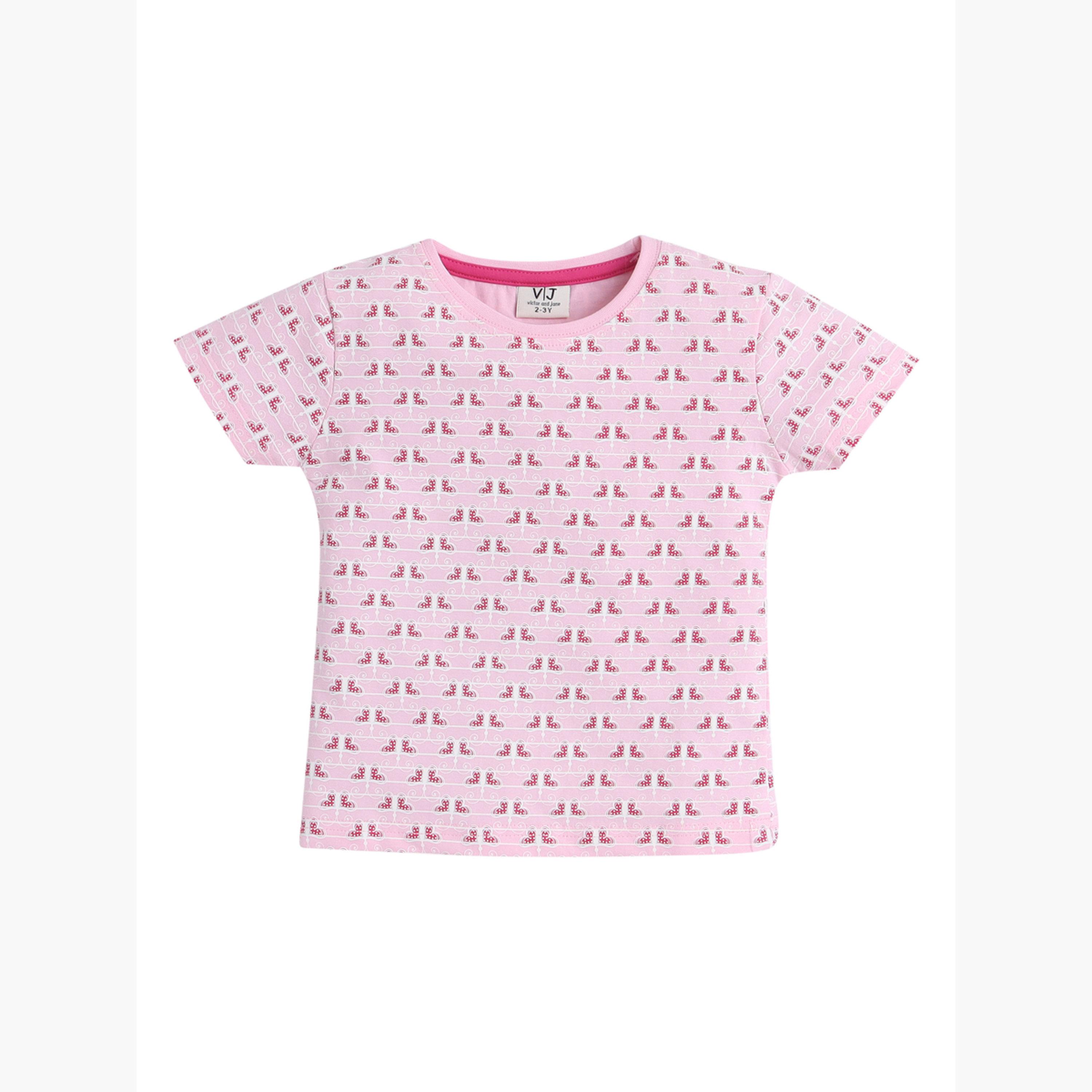 طقم بيجاما من بنطال وتيشيرت بطبعة فراشة-girls-clothing-nightwear-image-2