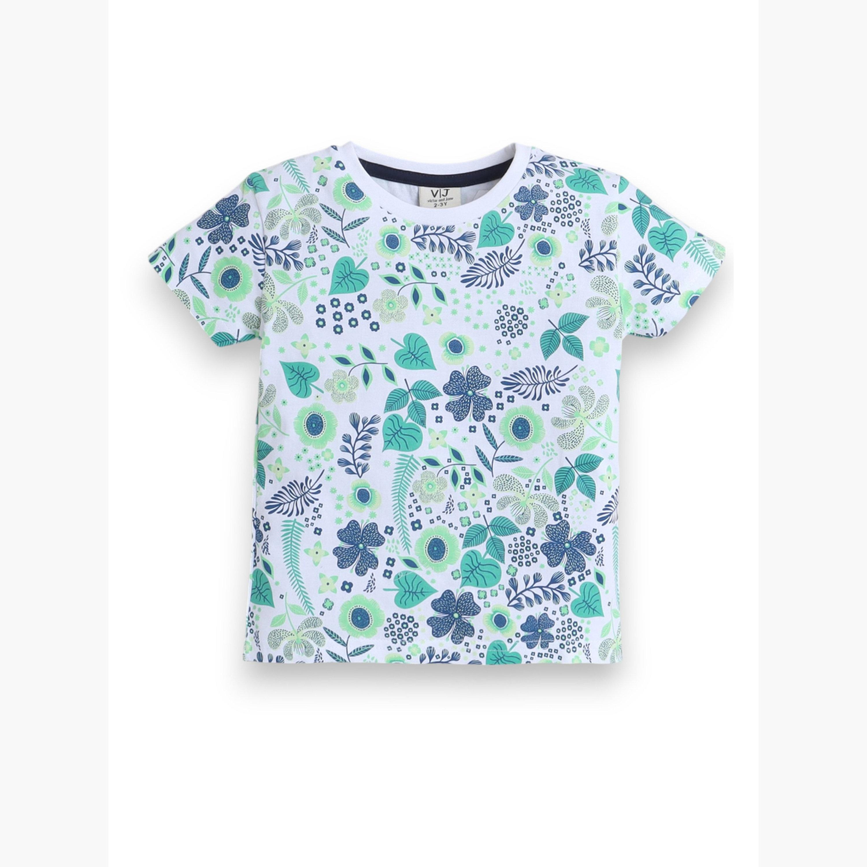مجموعة من شورت وتيشيرت بطبعة كاملة-girls-clothing-nightwear-image-4