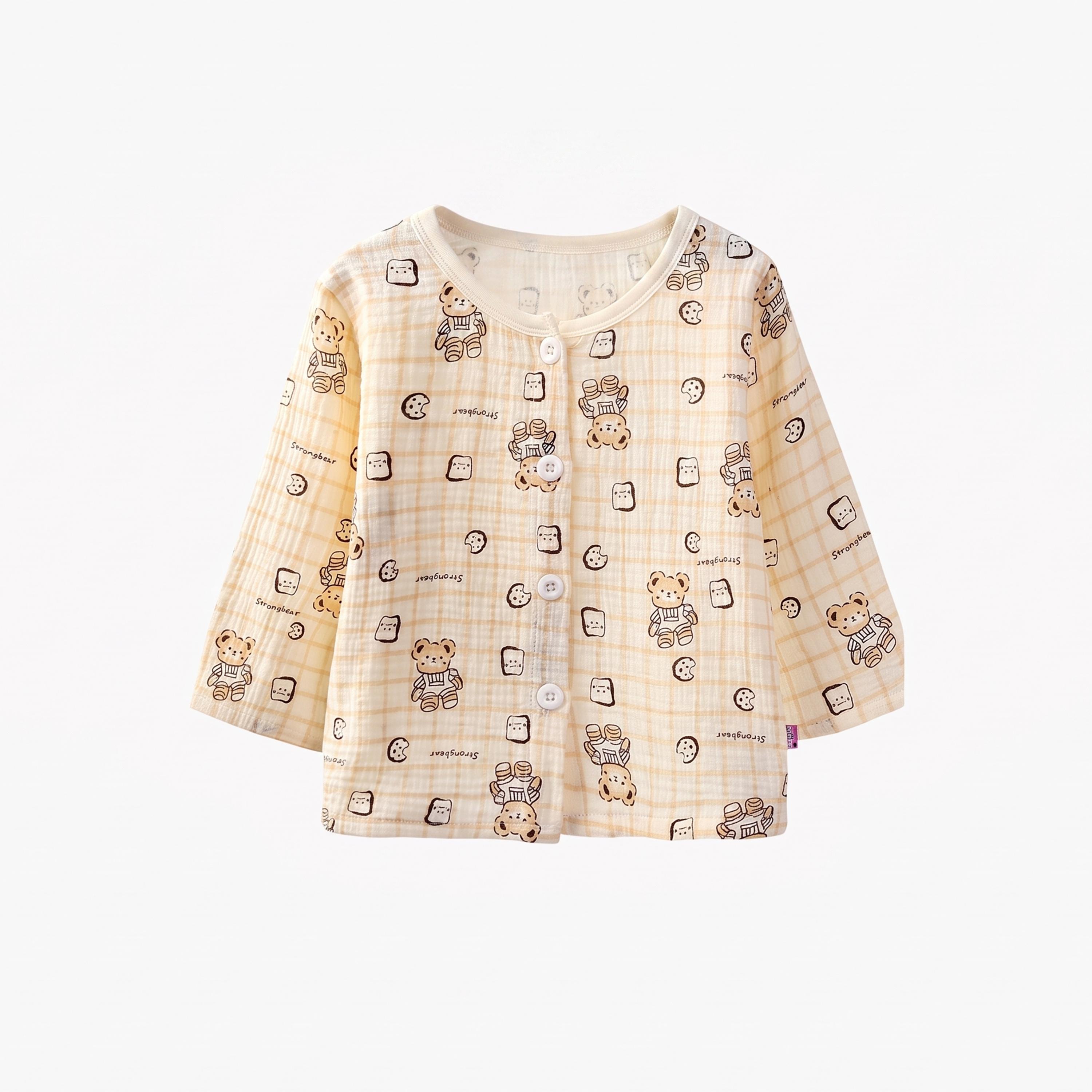 طقم بيجاما من بنطال وبلوزة قطن بطبعة دب-boys-clothing-nightwear-image-3