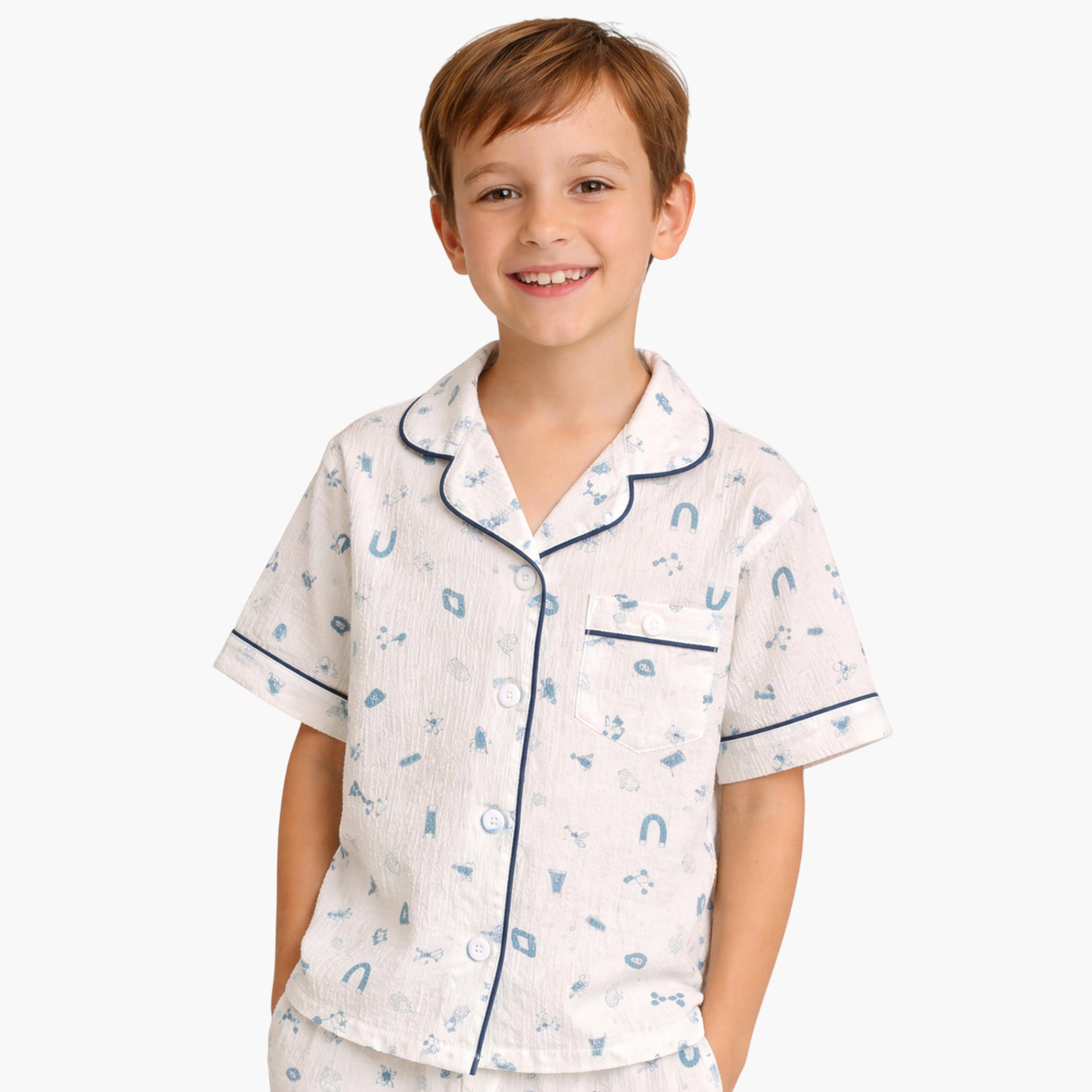 طقم بيجاما من بنطال وقميص قطن-boys-clothing-nightwear-image-4
