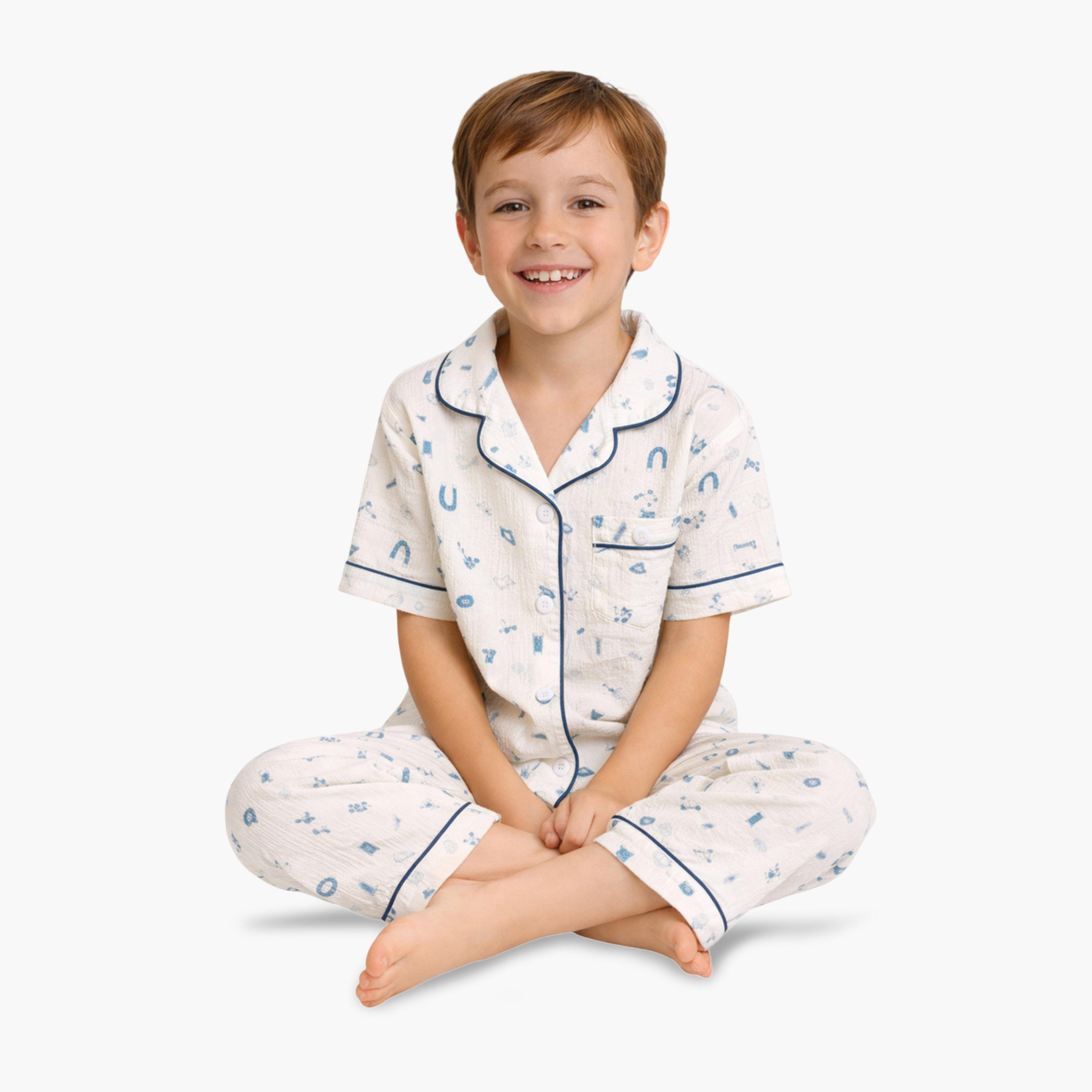 طقم بيجاما من بنطال وقميص قطن-boys-clothing-nightwear-image-5
