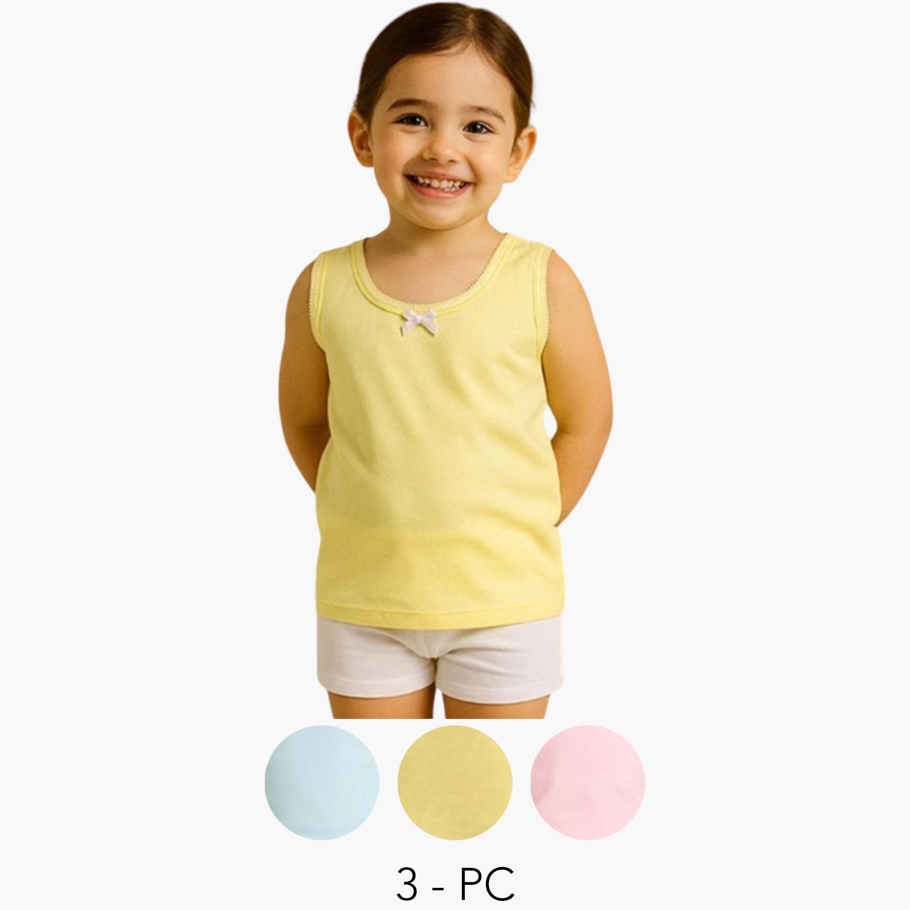 مجموعة من 3 قطع فيست قطن للبنات-girls-clothing-innerwear-image-1