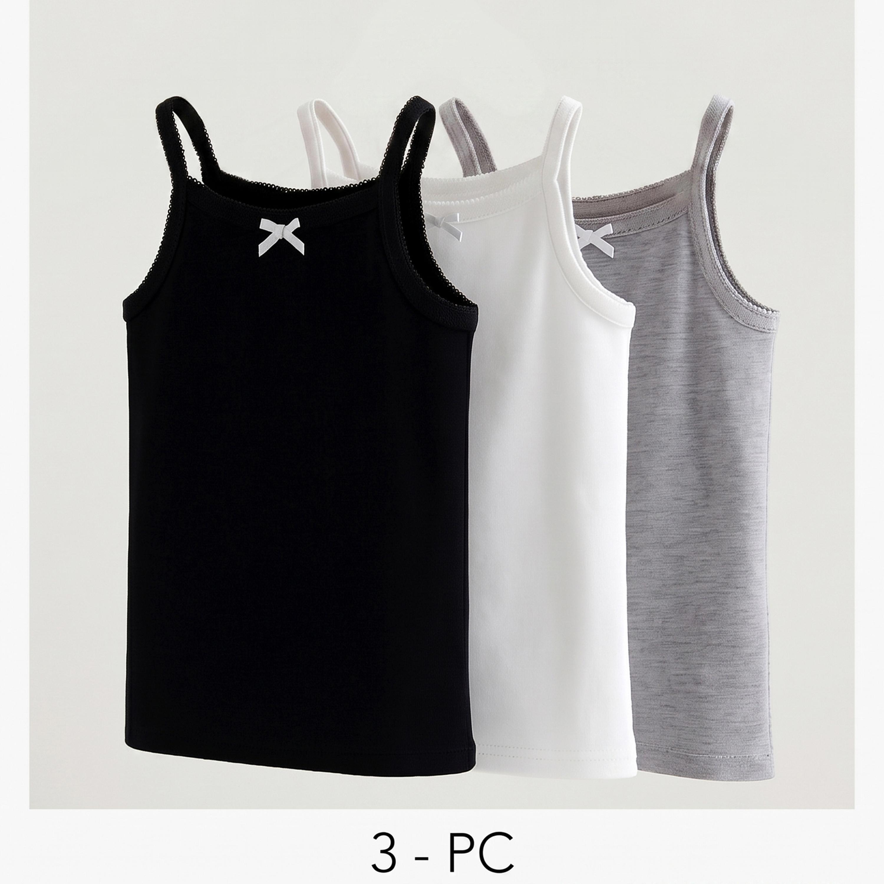 Victor and Jane X Styli Pack of 3 - Girls Cotton Camisole-girls-clothing-innerwear-image-1