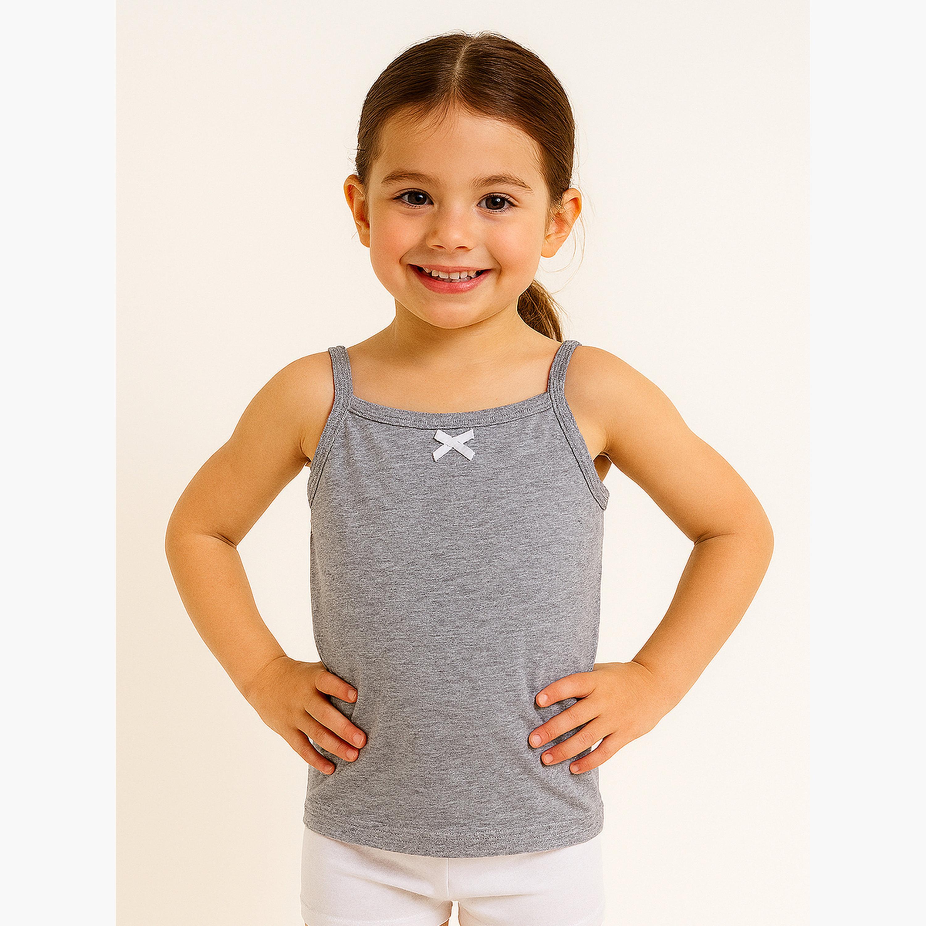 Victor and Jane X Styli Pack of 3 - Girls Cotton Camisole-girls-clothing-innerwear-image-3