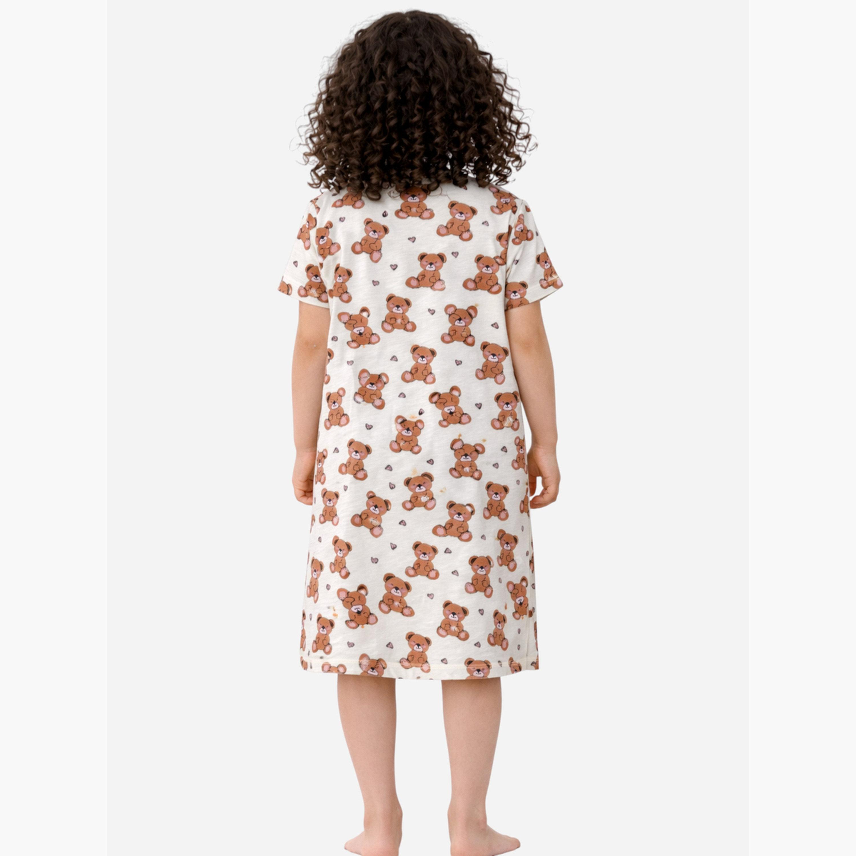 قميص نوم تيشيرت بطبعة للبنات-girls-clothing-nightwear-image-5