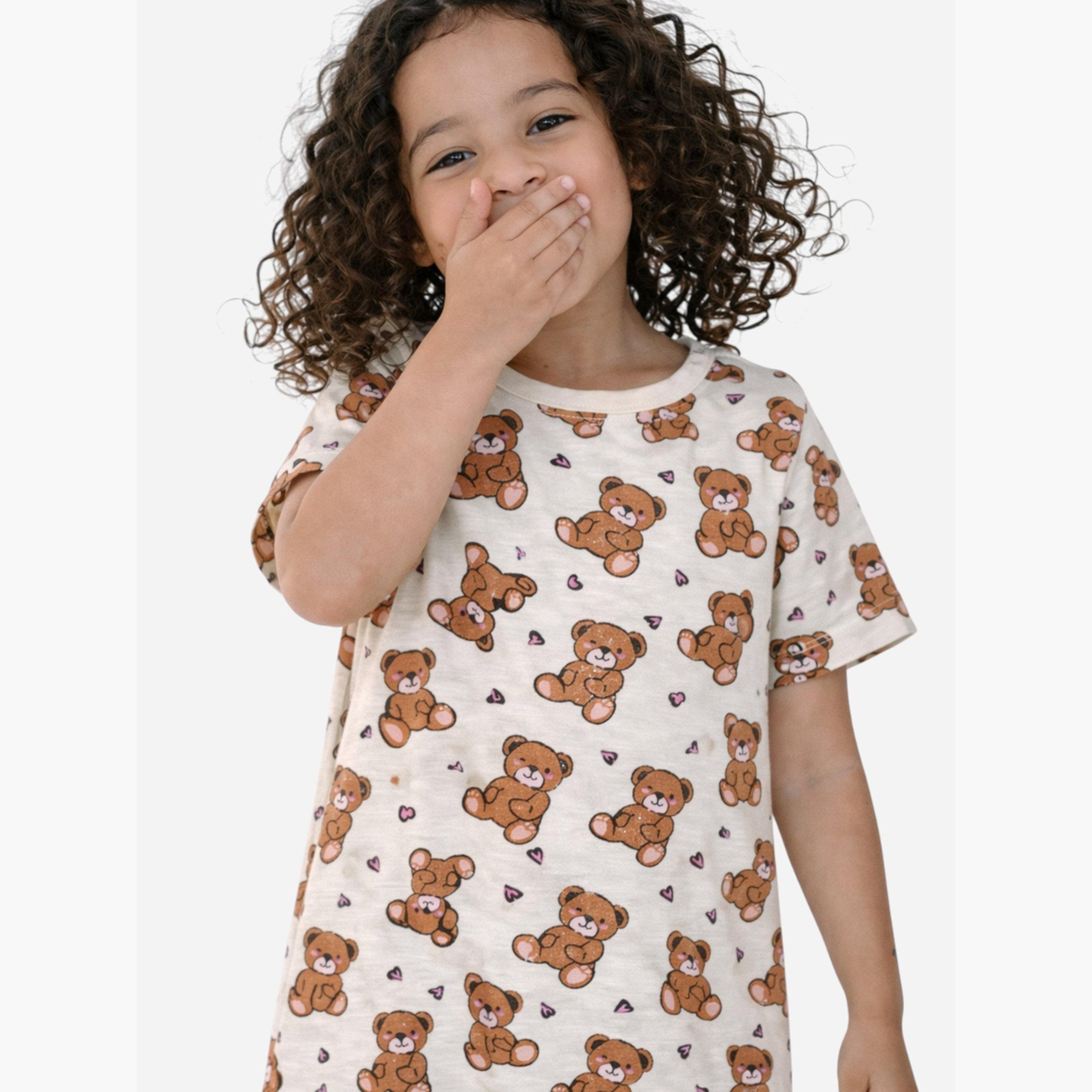 قميص نوم تيشيرت بطبعة للبنات-girls-clothing-nightwear-image-6