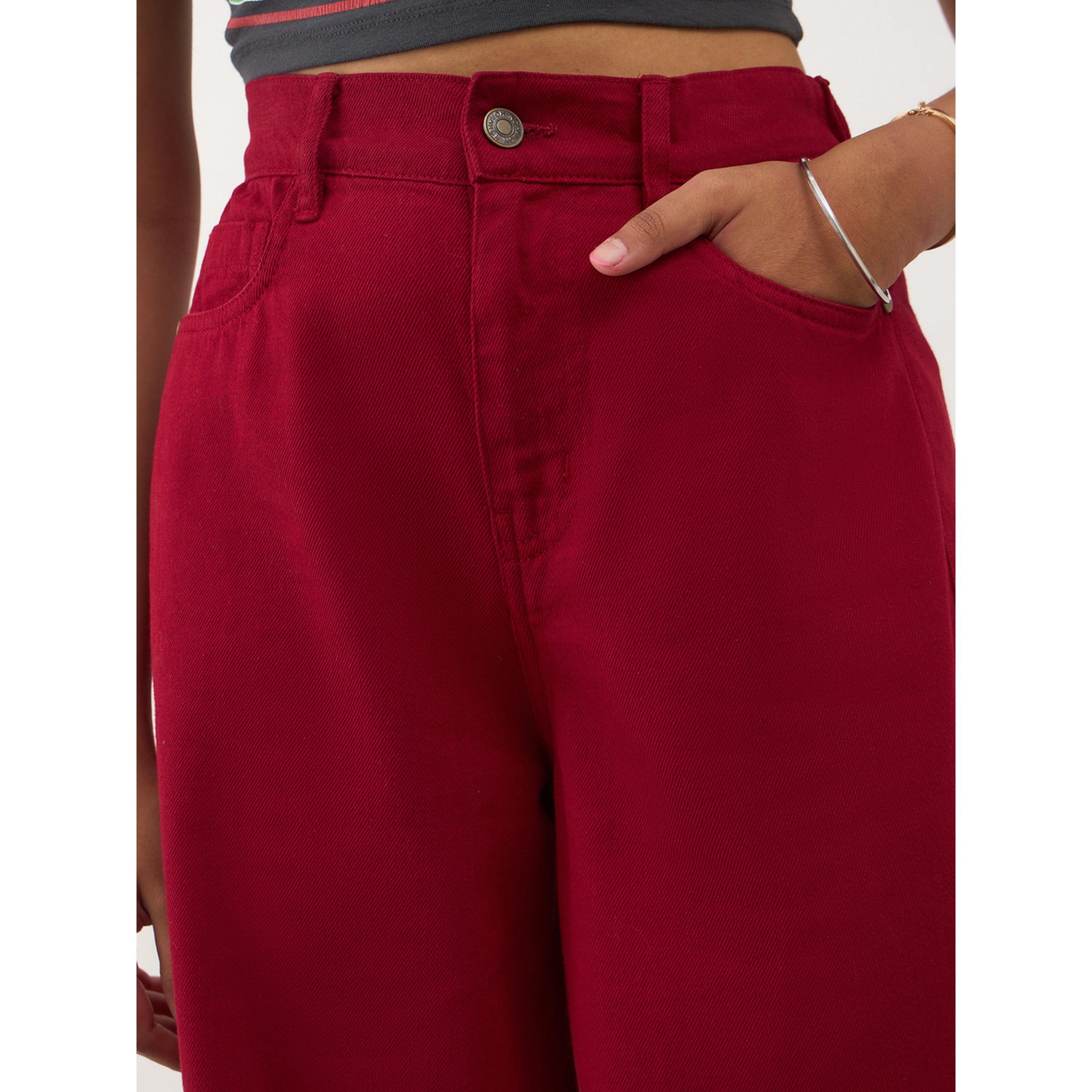 جينز دنيم بأرجل واسعة للبنات باللون الأحمر-girls-clothing-bottoms-jeansandjeggings-image-5