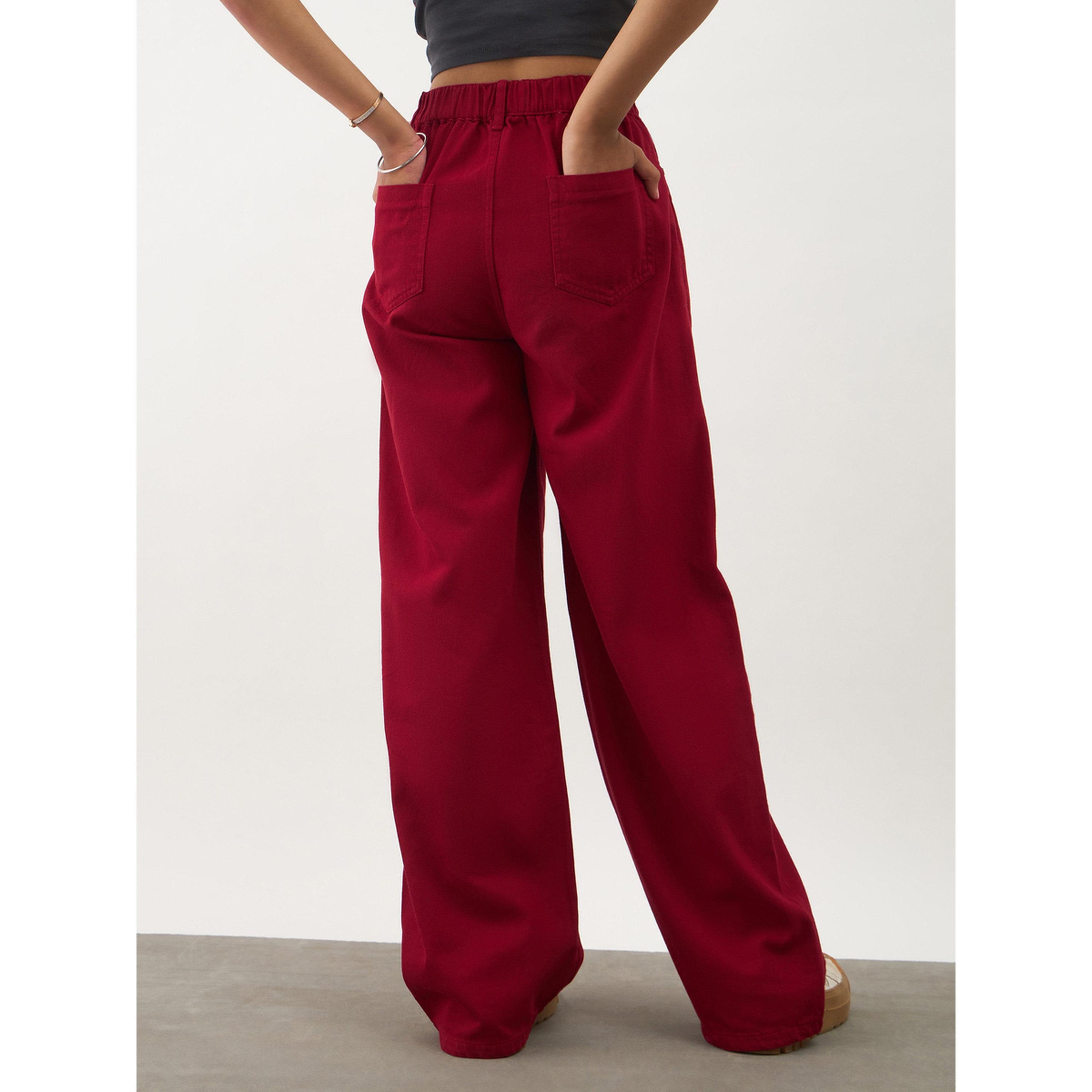 جينز دنيم بأرجل واسعة للبنات باللون الأحمر-girls-clothing-bottoms-jeansandjeggings-image-6