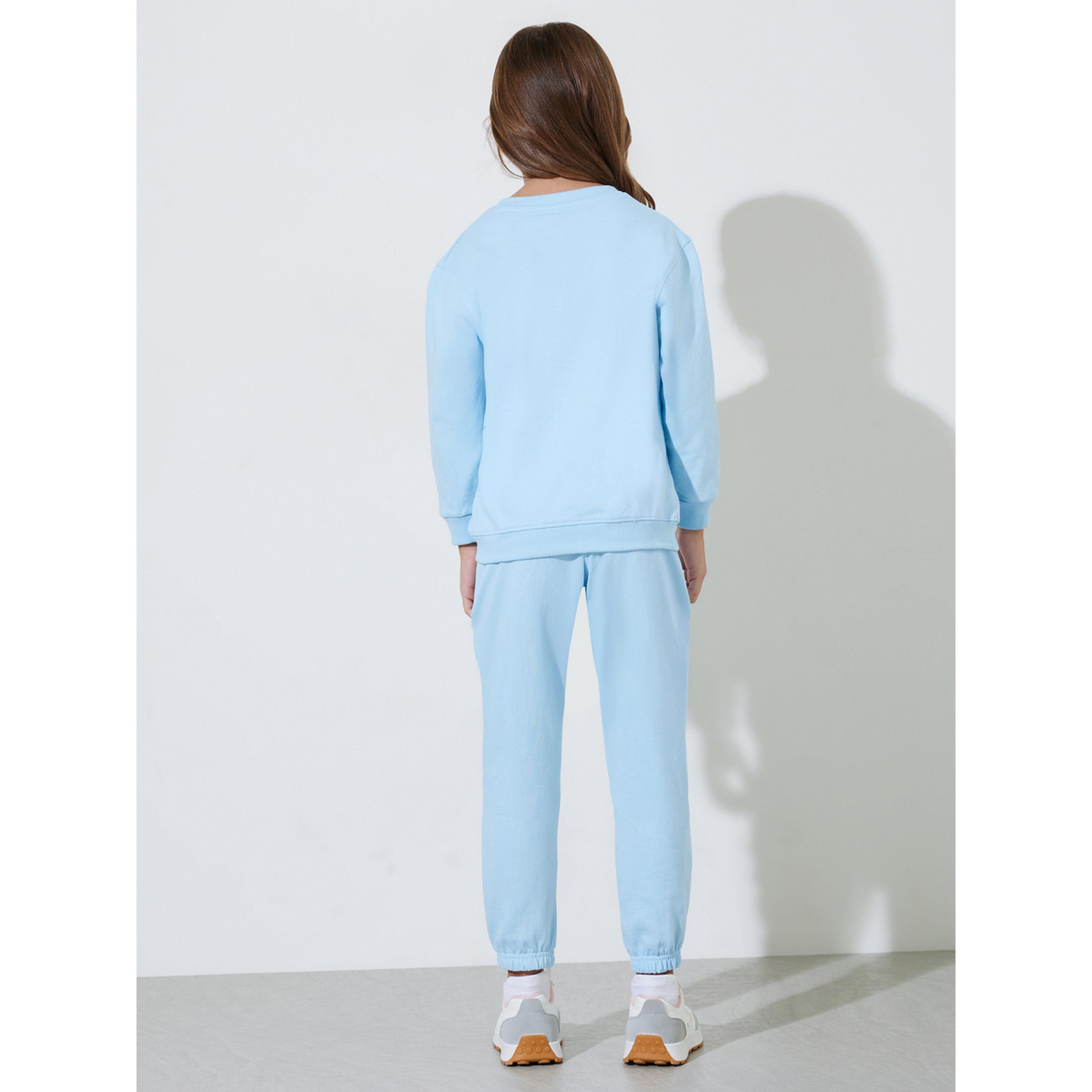 طقم من جوغر بحافة مطوية وسويت شيرت بأكمام طويلة وطبعة جرافيك باللون الأزرق للبنات-girls-clothing-setsandcoords-image-3