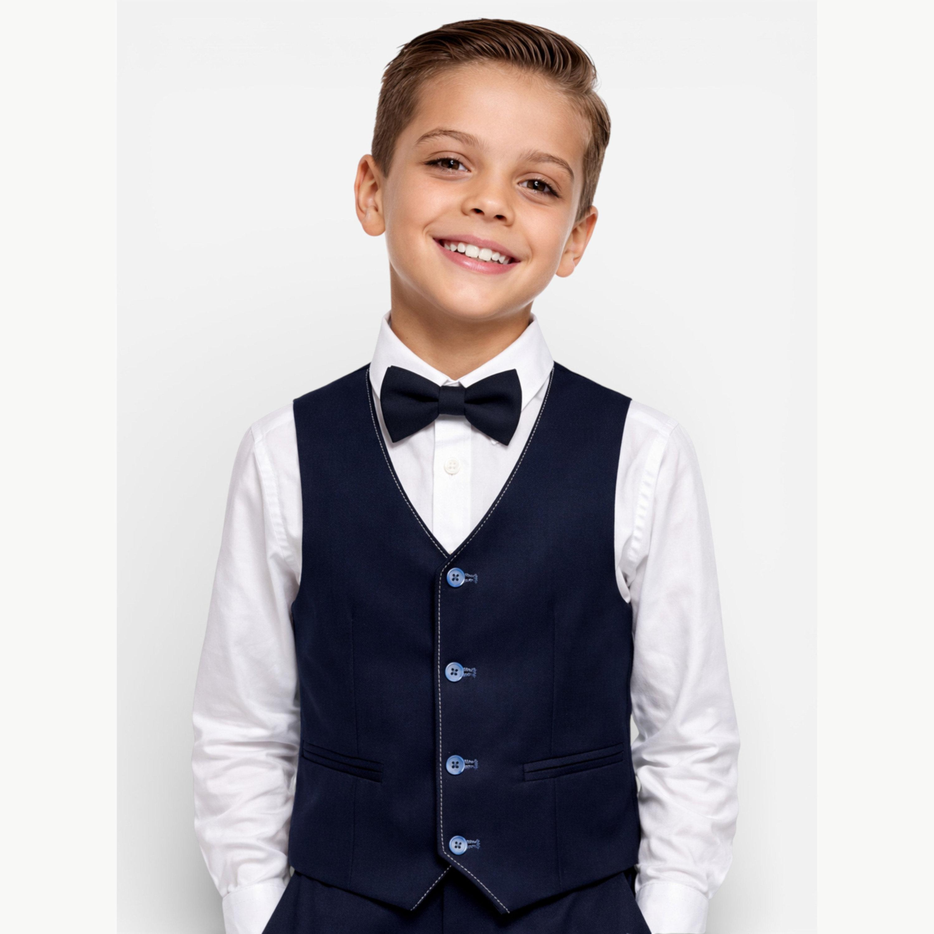 مجموعة من 3 قطع صدرية وقميص وبنطال مع فيونكة عنق للأولاد-boys-clothing-setsandcoords-image-4