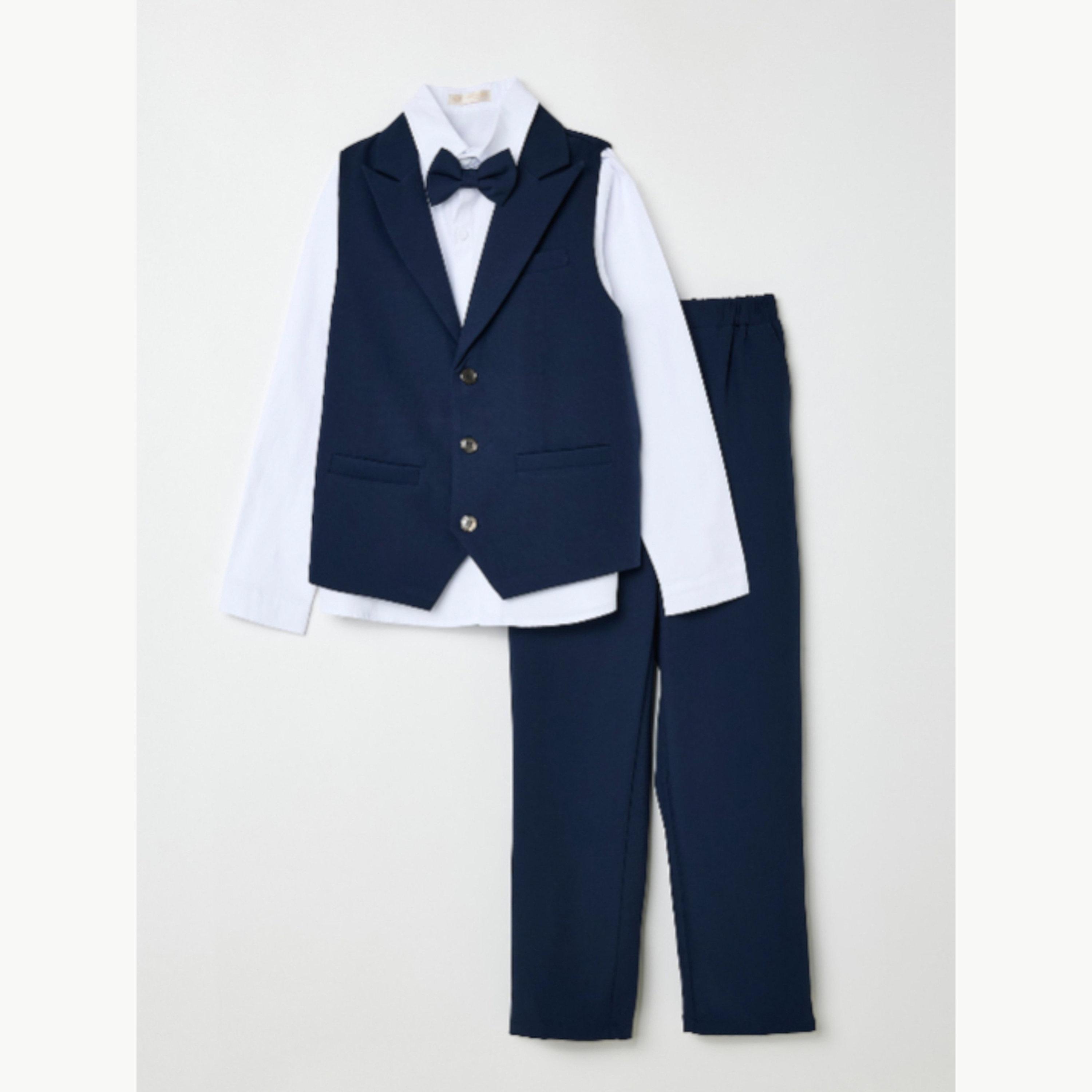 Victor and Jane X Styli Boys 3-Piece Waistcoat, Shirt, Trousers and Bow Tie Set-boys-clothing-setsandcoords-image-2
