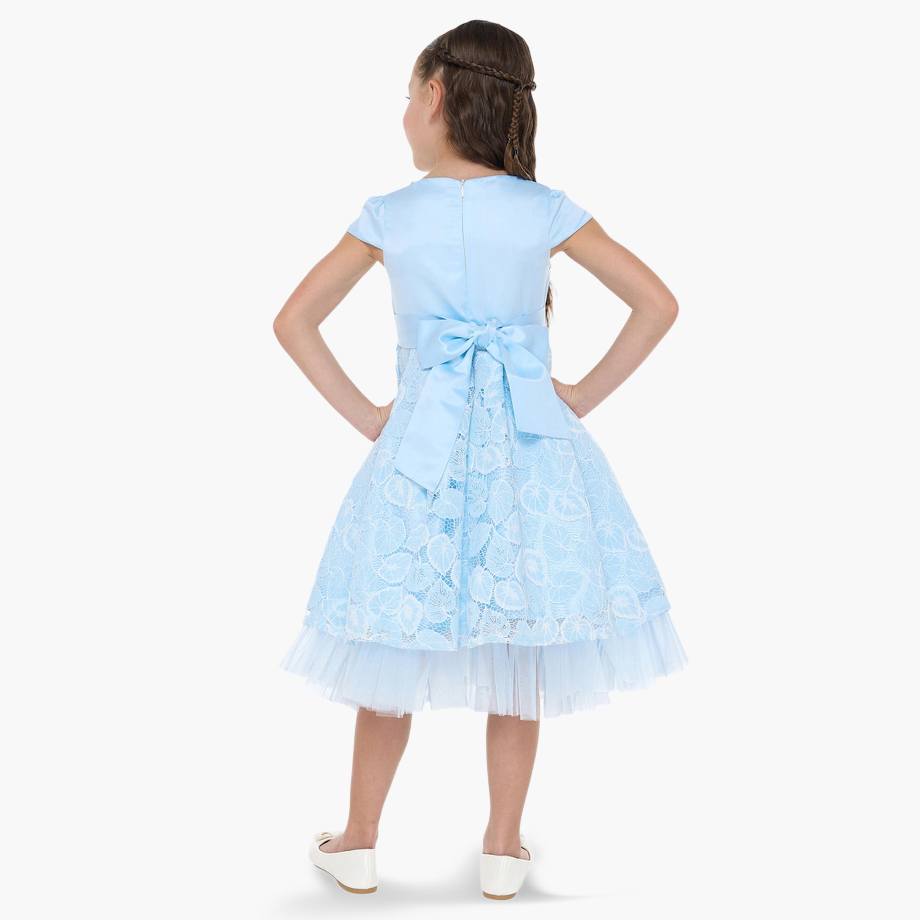 فستان احتفالي بتفاصيل دانتيل وزين أزهار للبنات-girls-clothing-dressesandjumpsuits-image-4