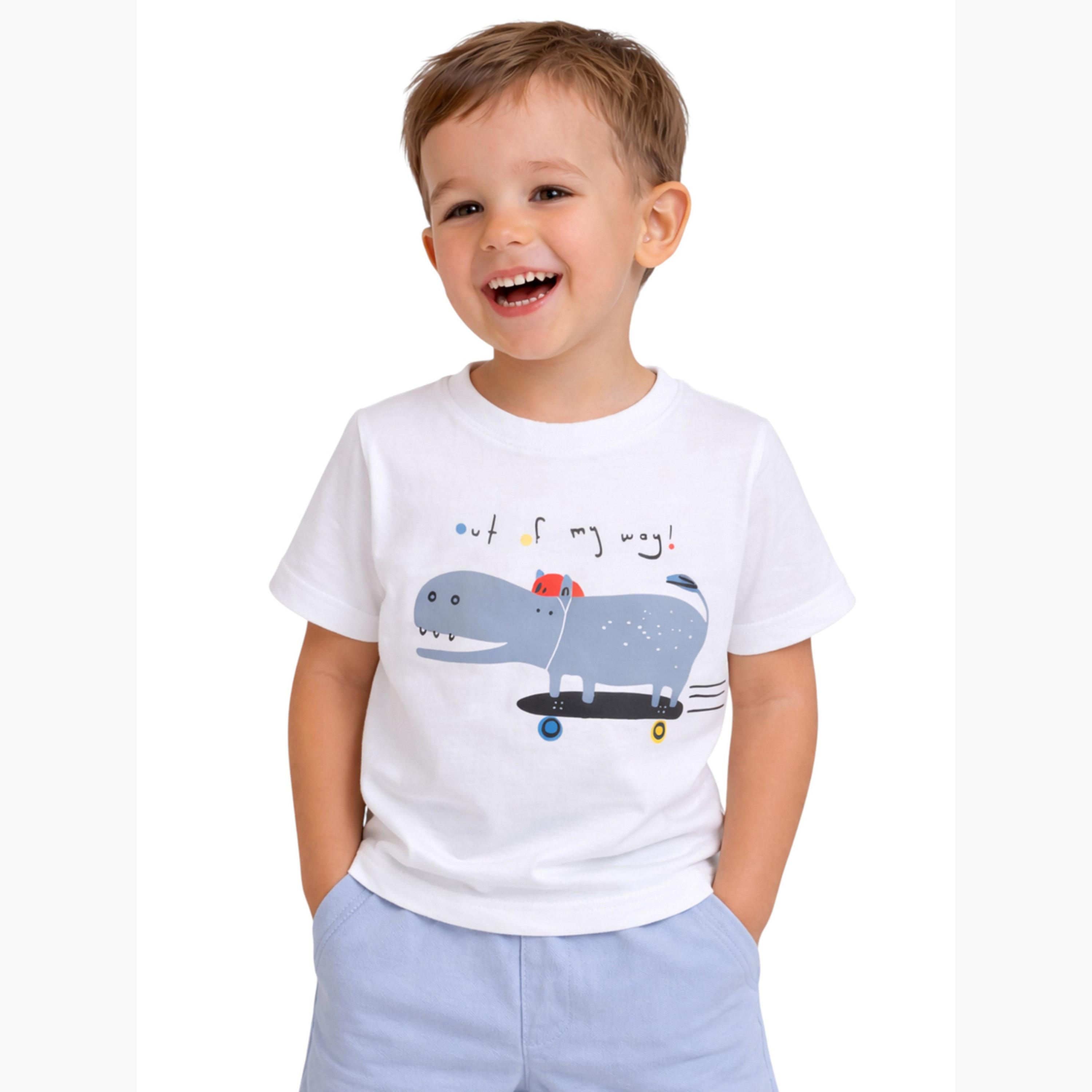 مجموعة من شورت وتيشيرت بياقة دائرية بطبعة-boys-clothing-setsandcoords-image-3