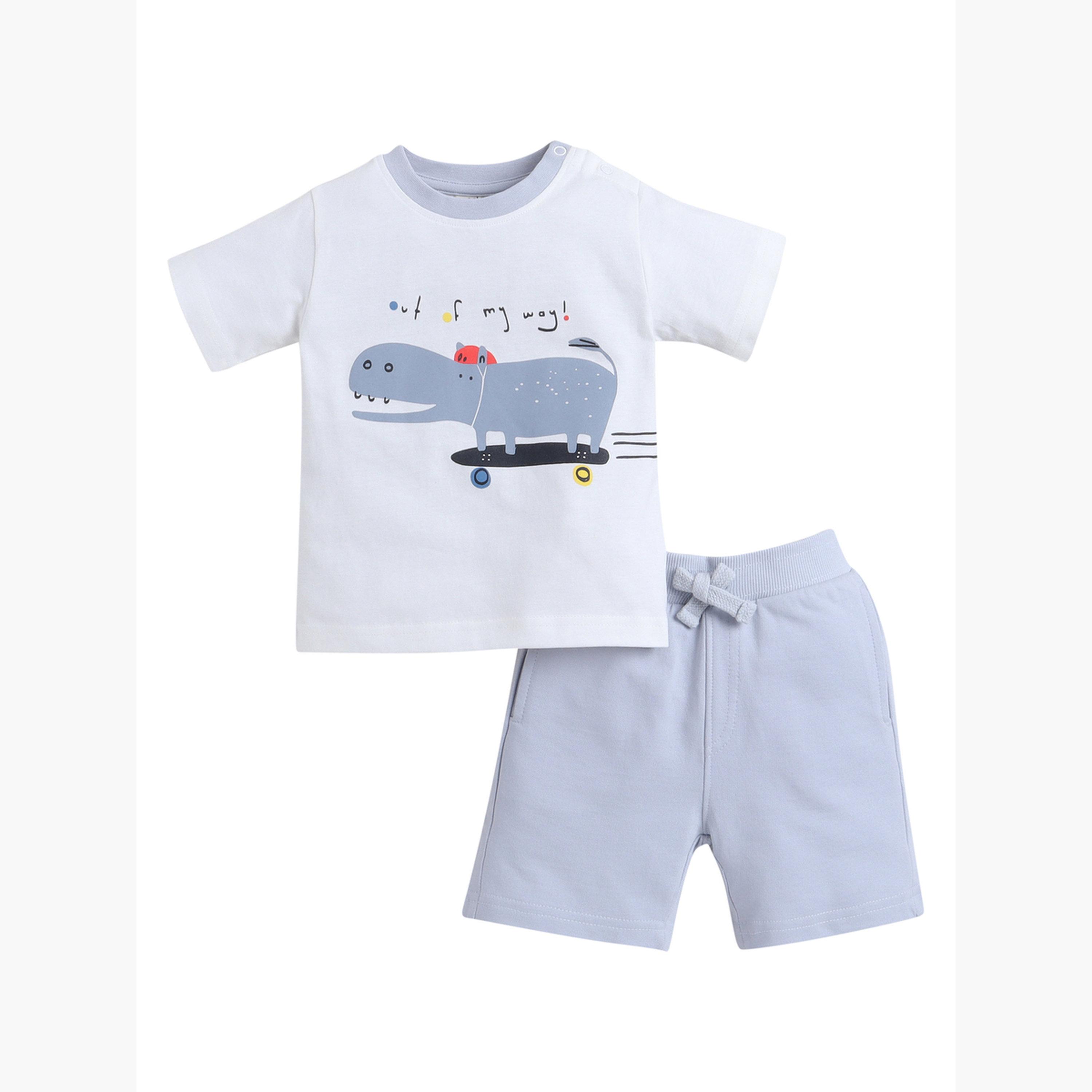مجموعة من شورت وتيشيرت بياقة دائرية بطبعة-boys-clothing-setsandcoords-image-4