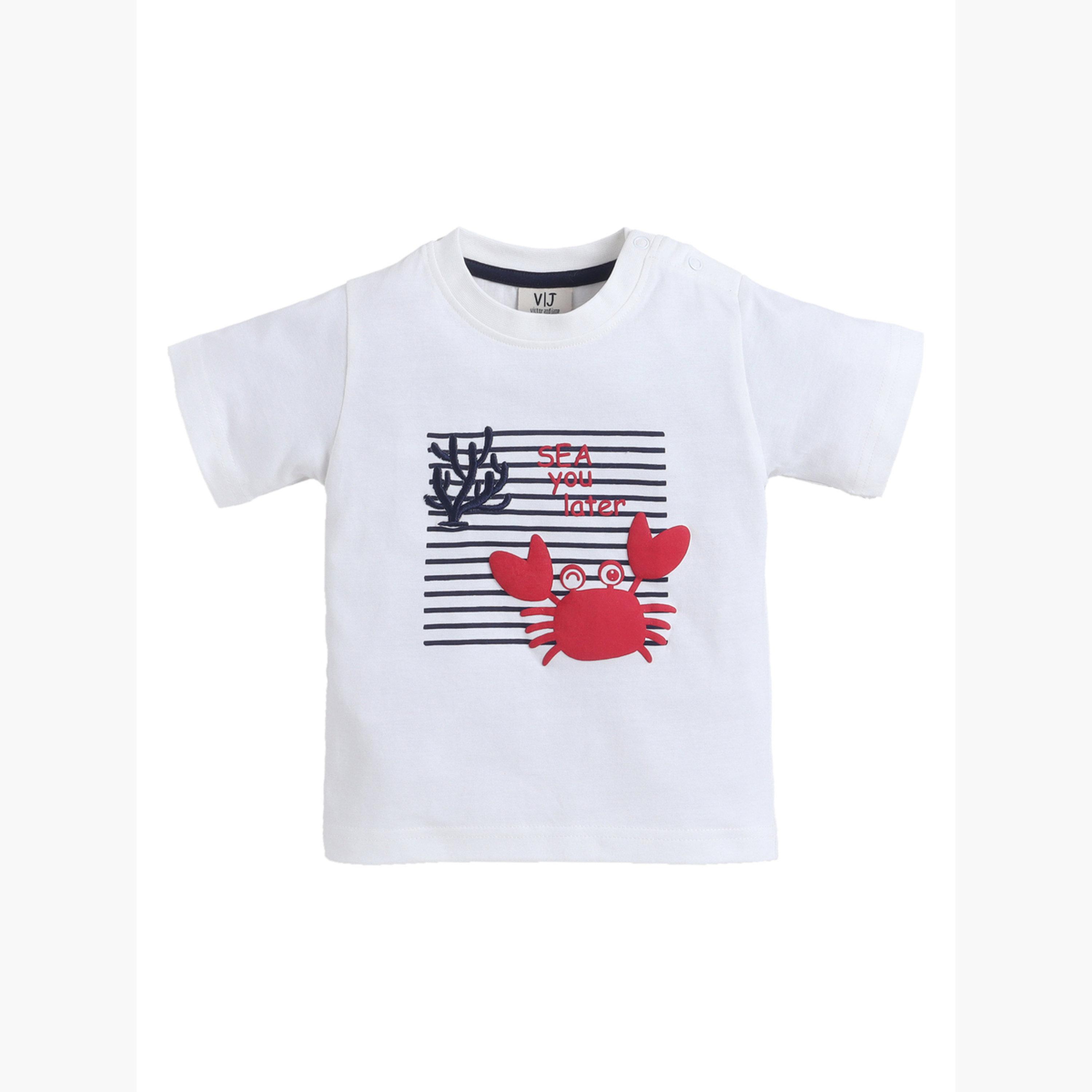 مجموعة من شورت وتيشيرت بياقة دائرية بطبعة-boys-clothing-setsandcoords-image-5
