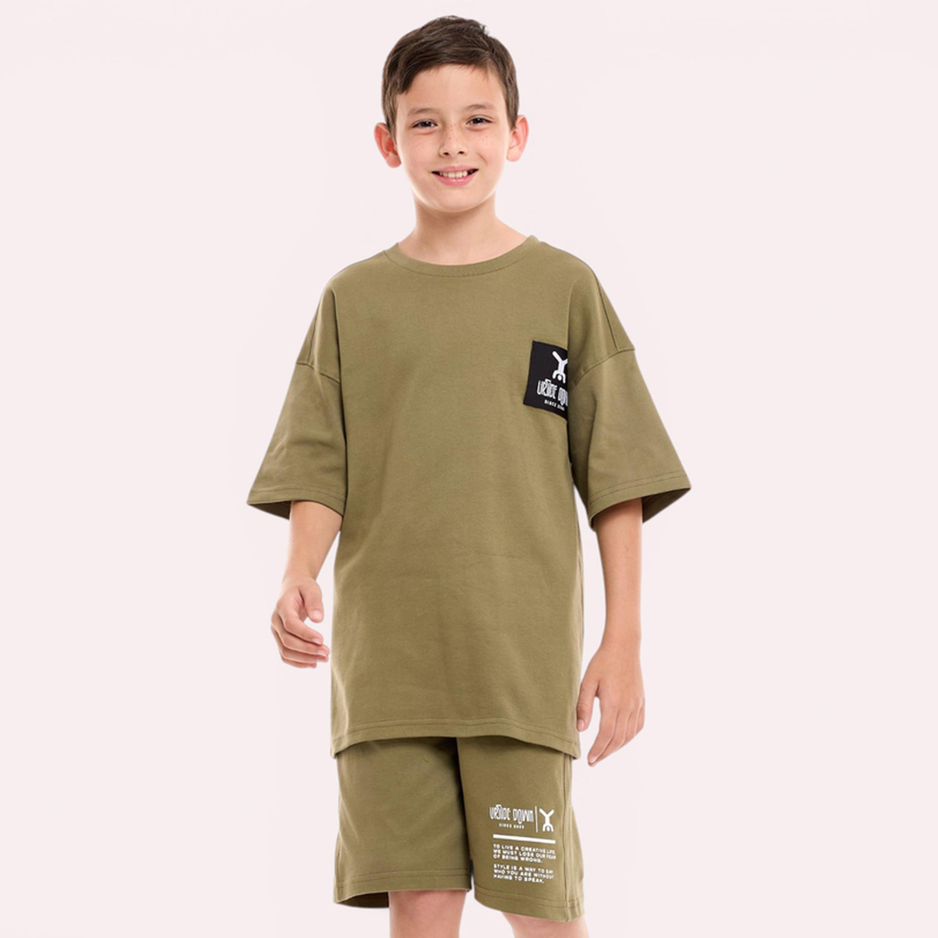 Victor and Jane X Styli Boys Text Print Oversized T-Shirt and Shorts Set-boys-clothing-setsandcoords-image-1