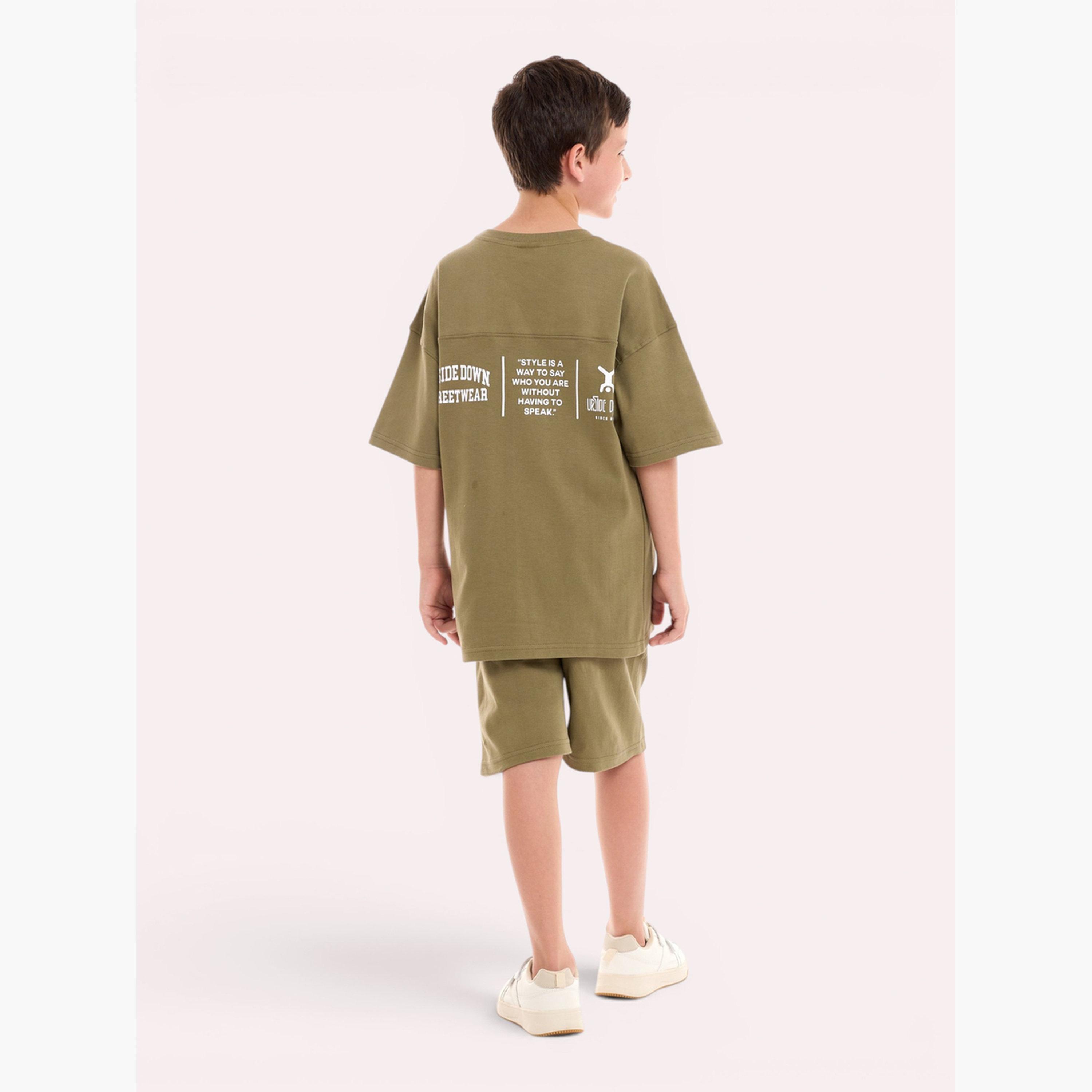 Victor and Jane X Styli Boys Text Print Oversized T-Shirt and Shorts Set-boys-clothing-setsandcoords-image-3