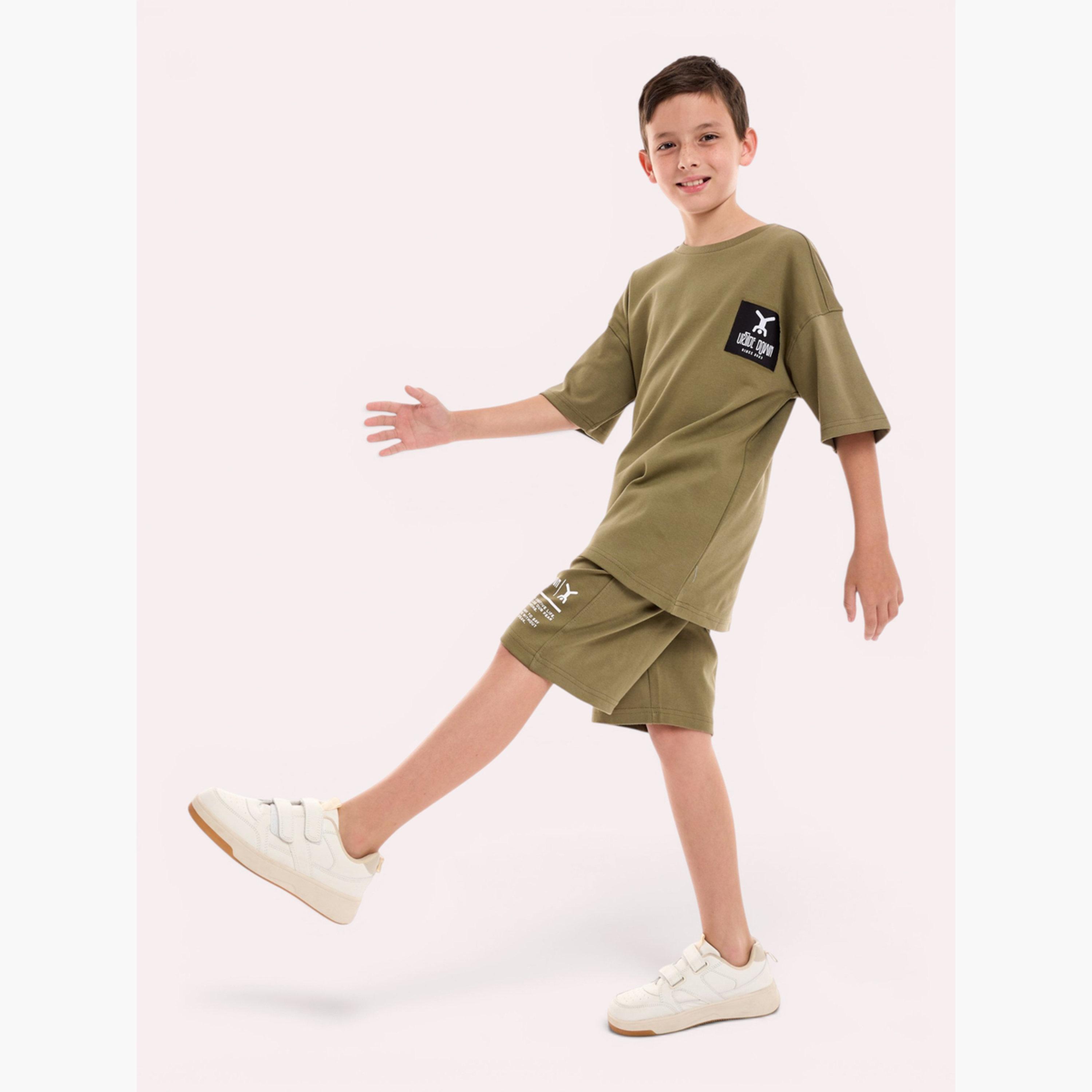Victor and Jane X Styli Boys Text Print Oversized T-Shirt and Shorts Set-boys-clothing-setsandcoords-image-6