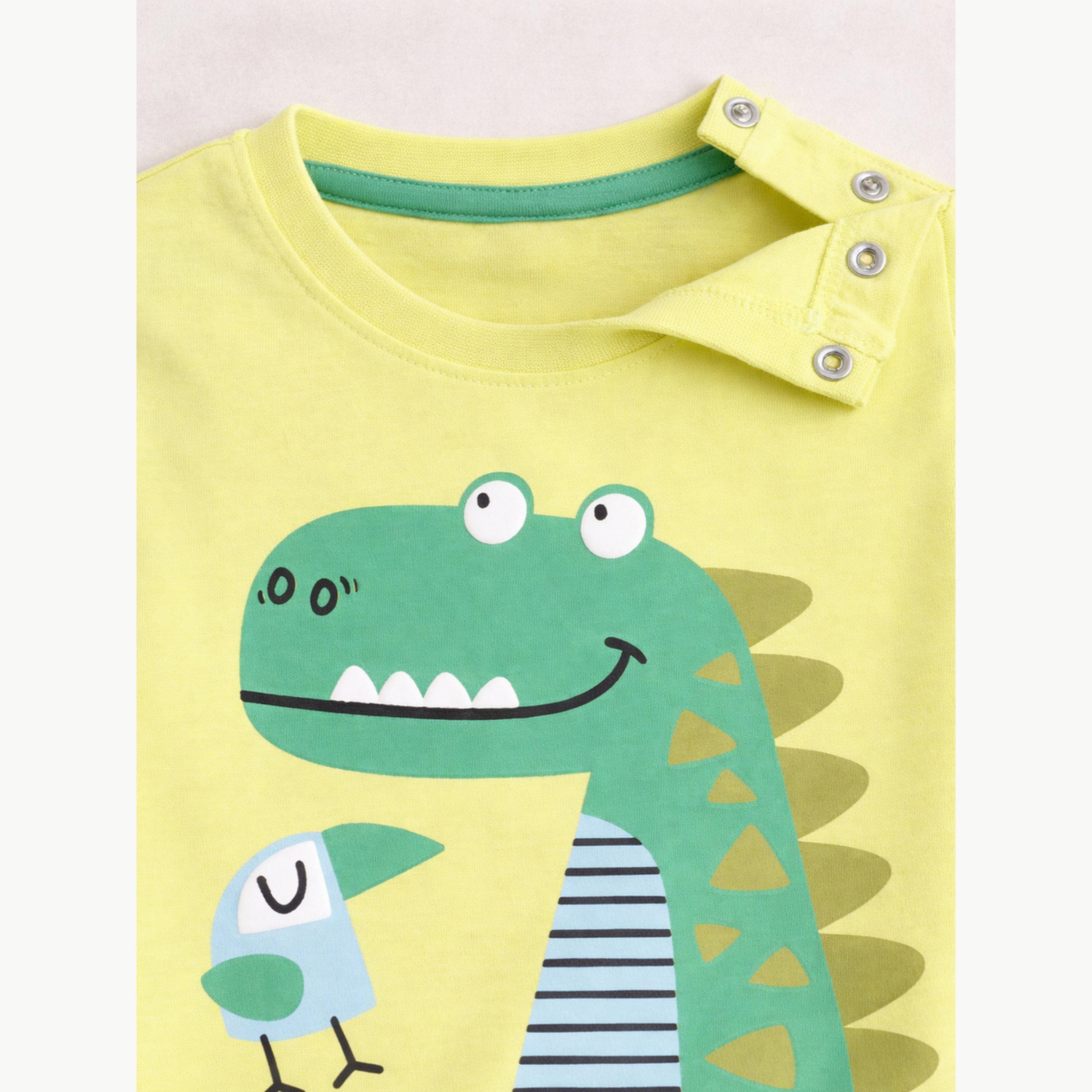 Victor and Jane X Styli Baby Boys Dino Graphic T-Shirt and Shorts Set-boys-clothing-setsandcoords-image-3