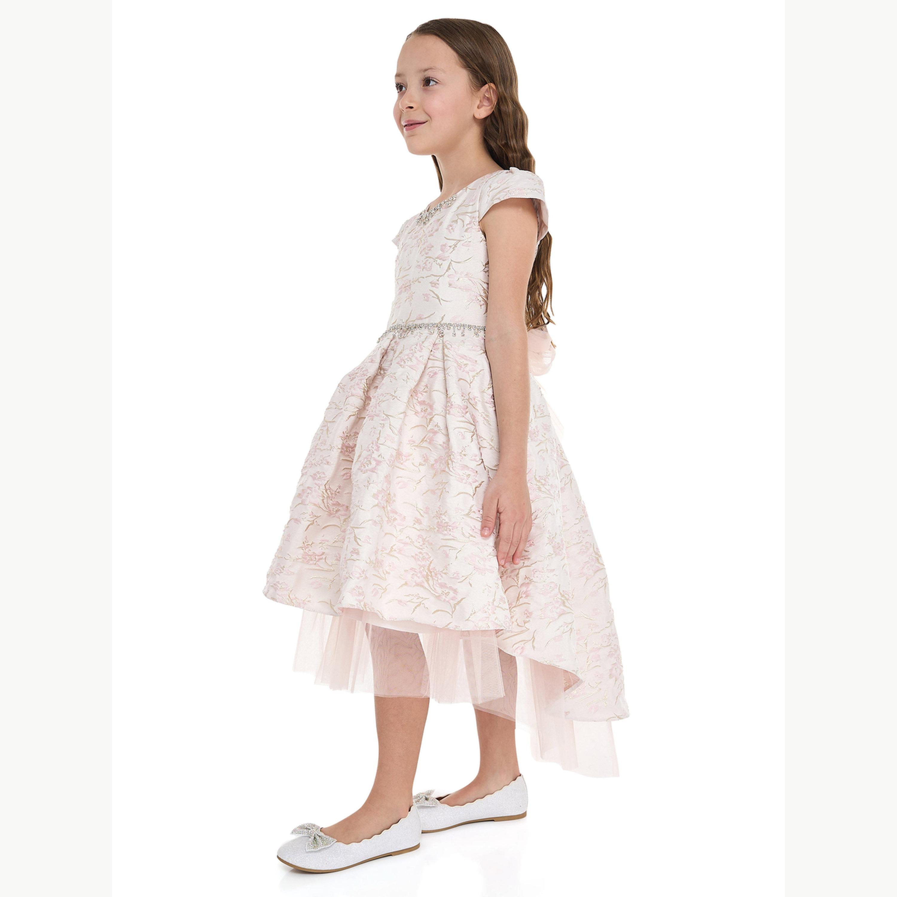 Victor and Jane X Styli Girls Jacquard Ramadan Dress with Embellishment-girls-clothing-dressesandjumpsuits-image-3