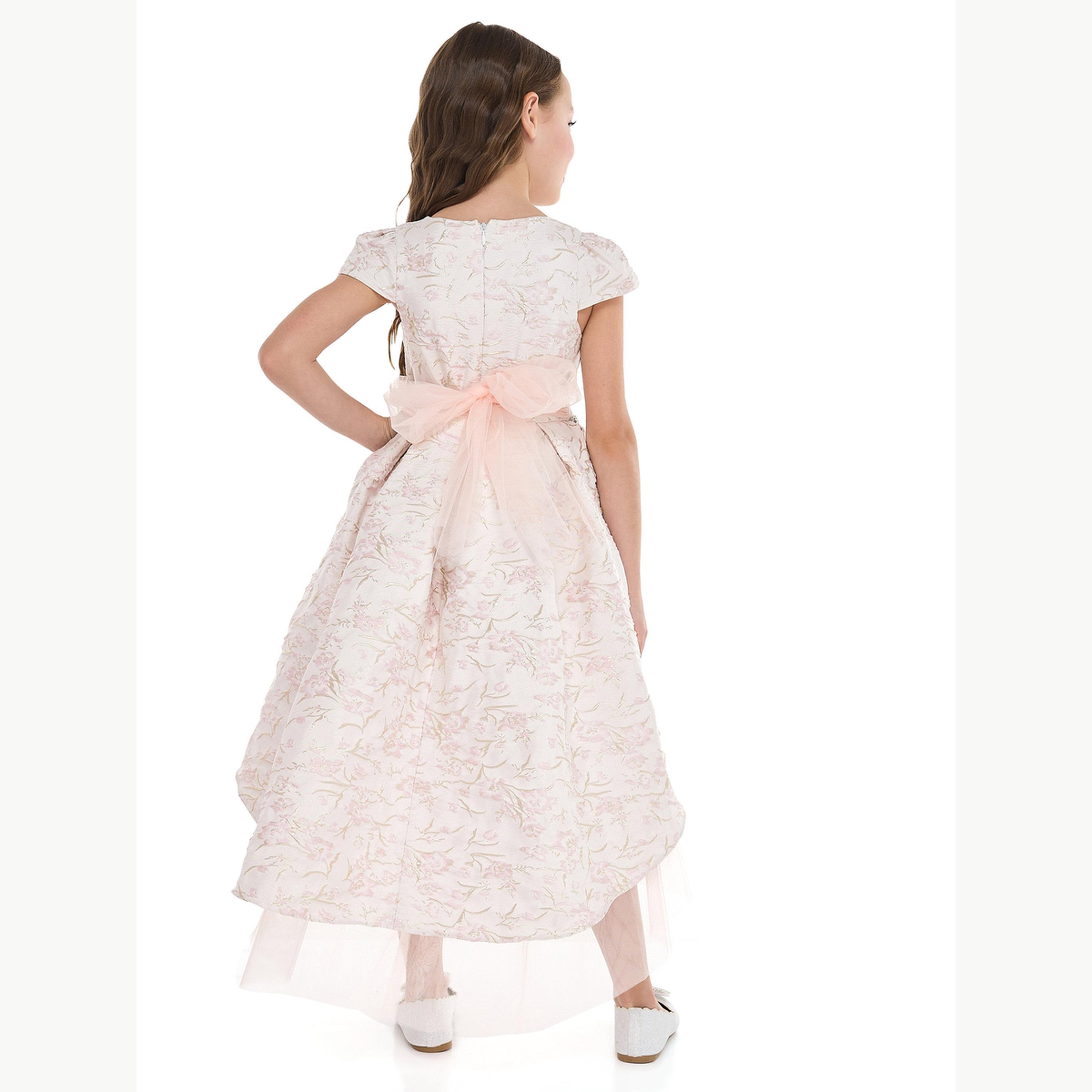 Victor and Jane X Styli Girls Jacquard Ramadan Dress with Embellishment-girls-clothing-dressesandjumpsuits-image-4