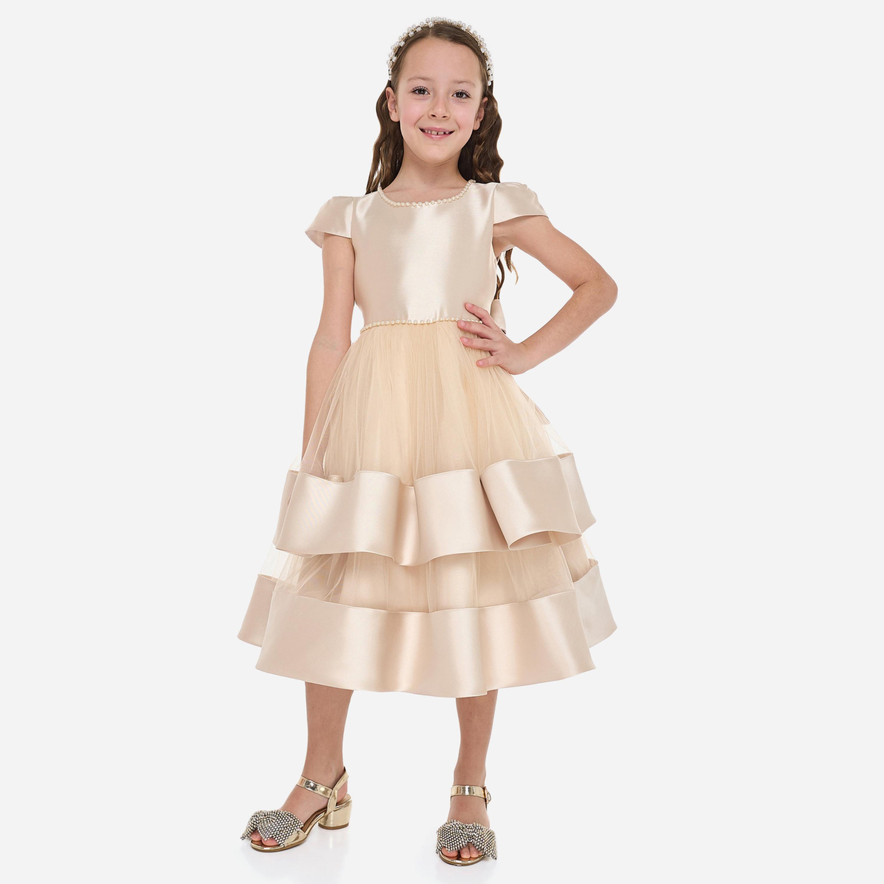 فستان رمضان احتفالي متعدد الطبقات بتفاصيل شبكية للبنات-girls-clothing-dressesandjumpsuits-image-1