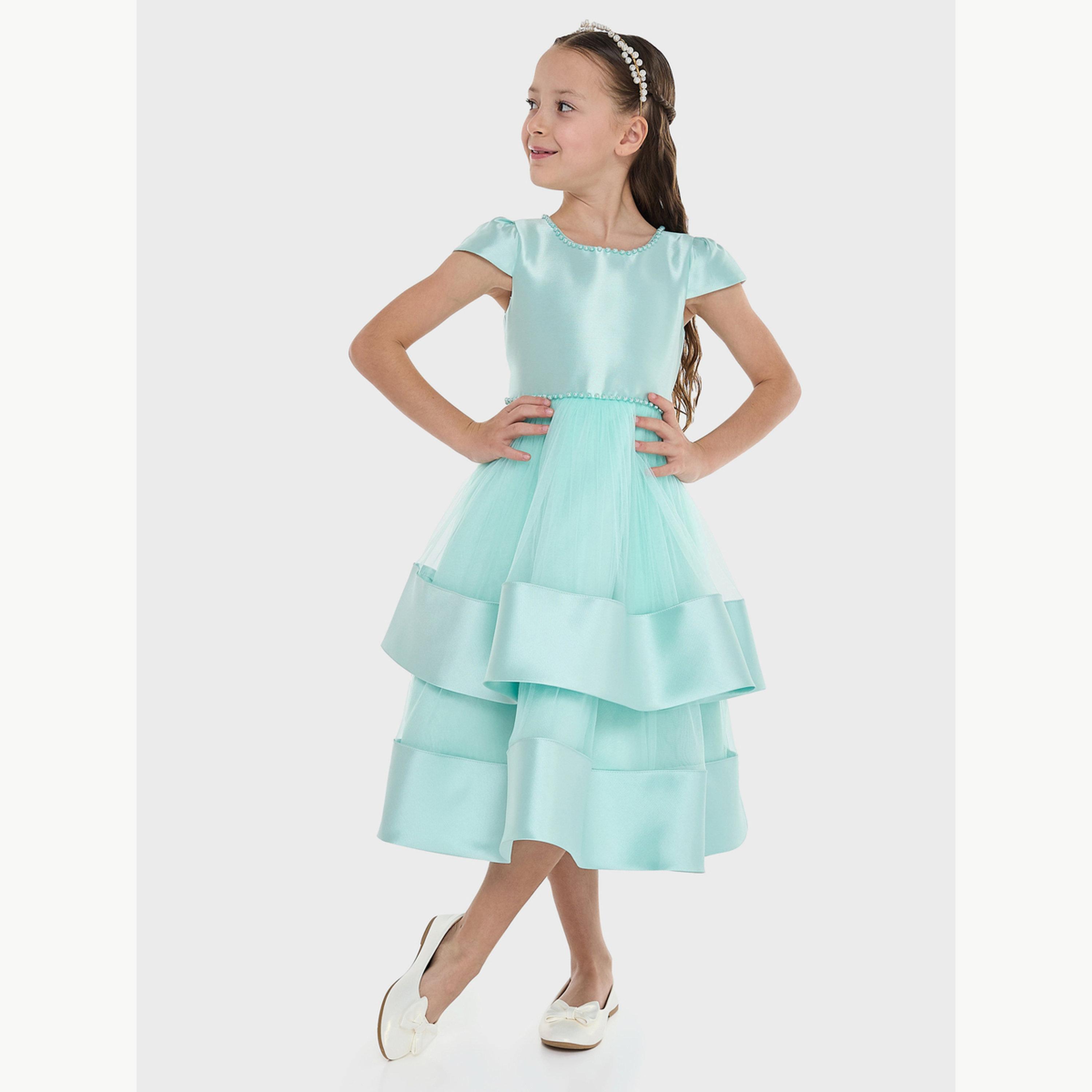 فستان رمضان احتفالي متعدد الطبقات بتفاصيل شبكية للبنات-girls-clothing-dressesandjumpsuits-image-2