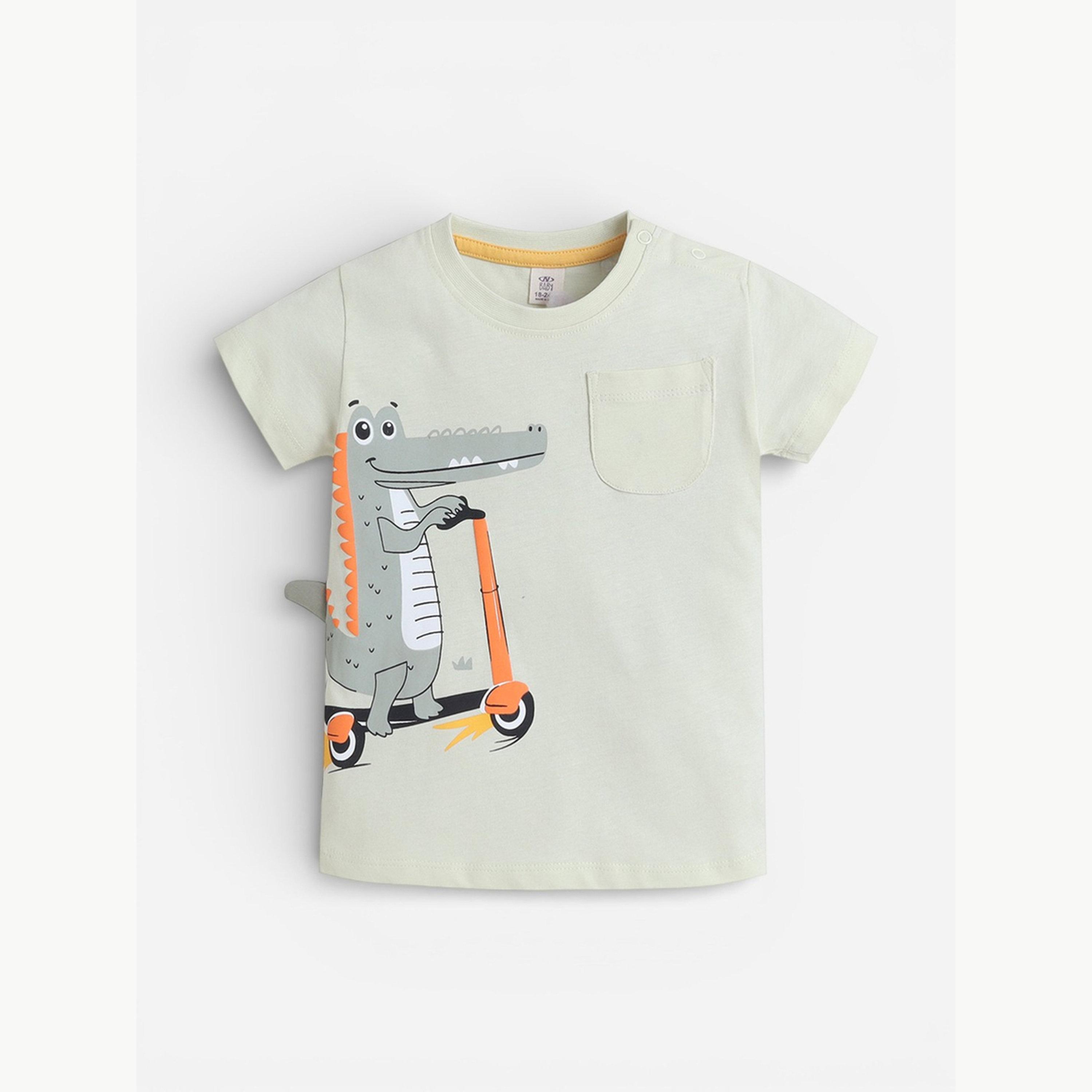 Victor and Jane X Styli Baby Boys Croc Graphic T-Shirt and Shorts Set-boys-clothing-setsandcoords-image-5