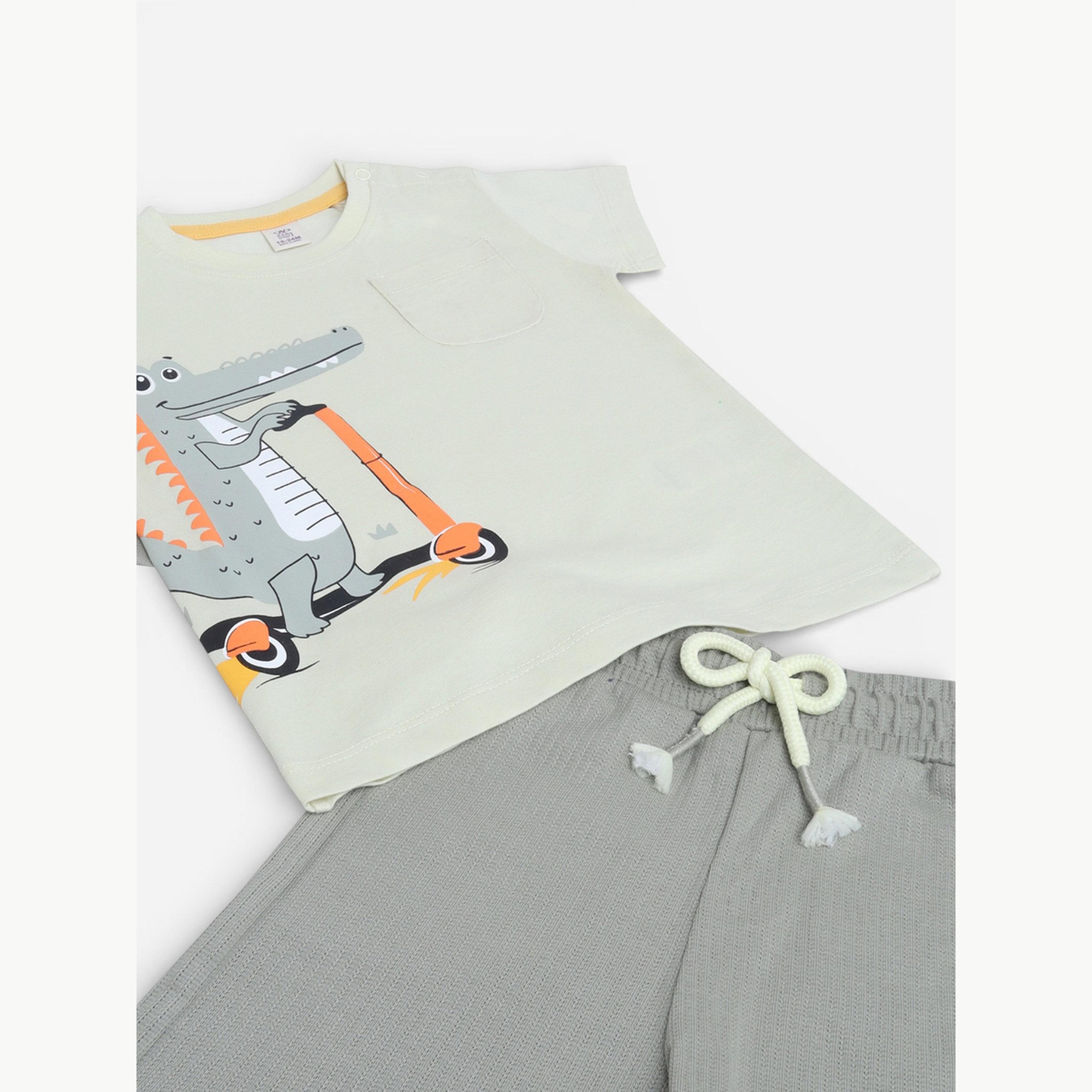 Victor and Jane X Styli Baby Boys Croc Graphic T-Shirt and Shorts Set-boys-clothing-setsandcoords-image-6